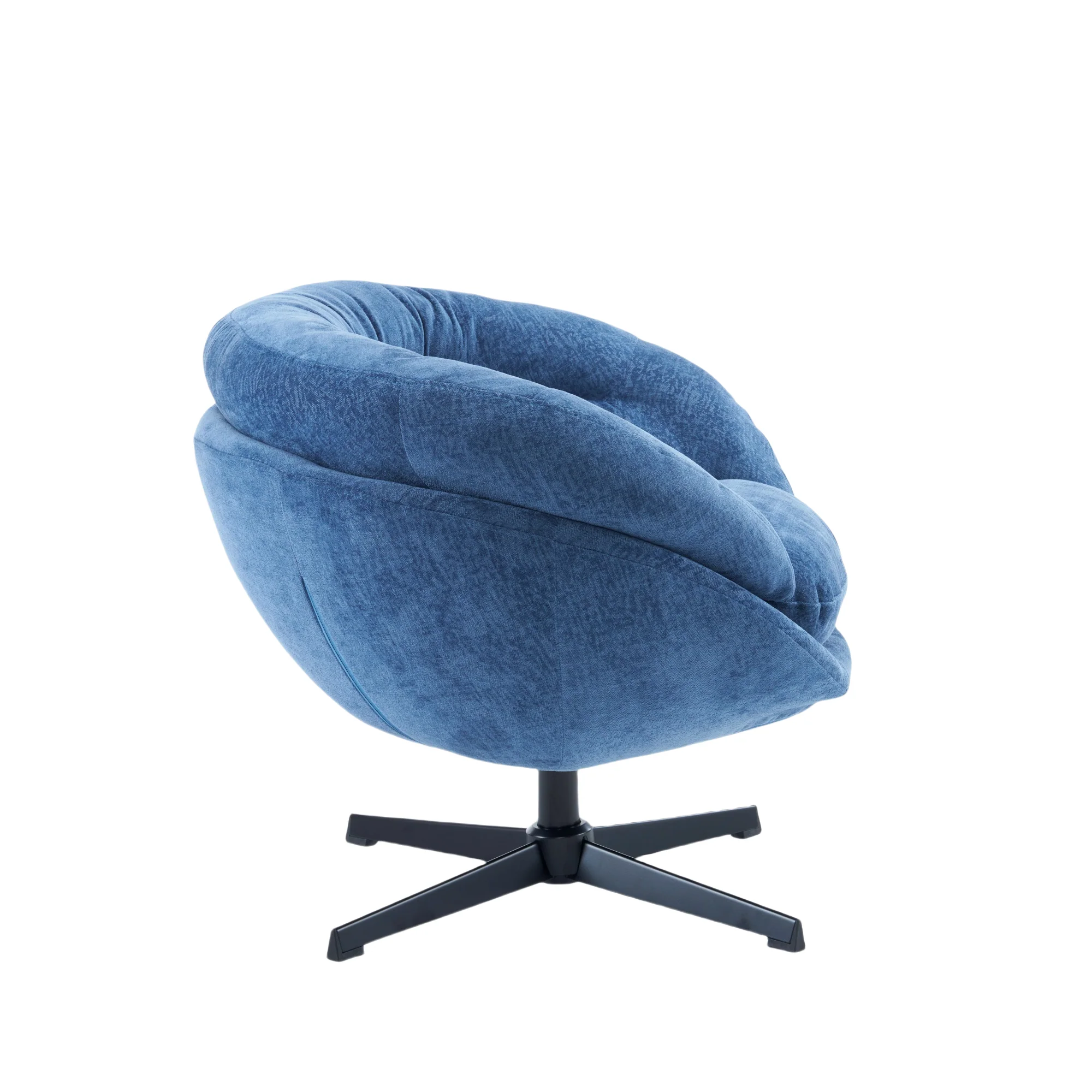 Olevate Chenille Upholstered 360 degree Swivel Arm Chair, Metal Cross-shape legs - furnishings
