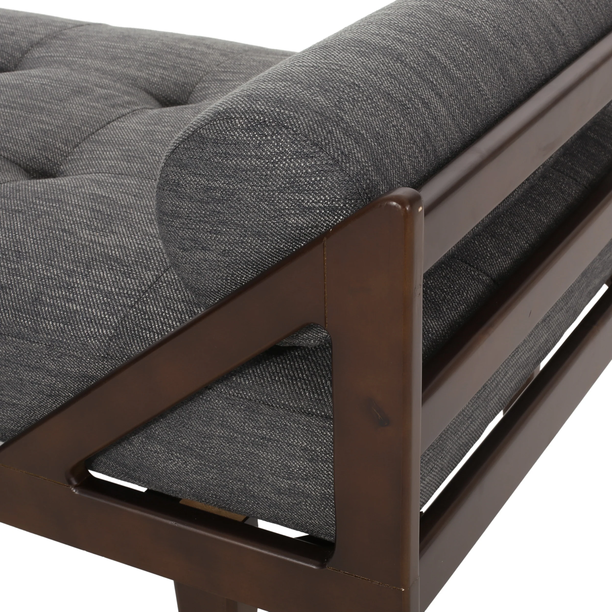 Sumner Contemporary Tufted Chaise Lounge with Rolled Accent Pillows - furnishings