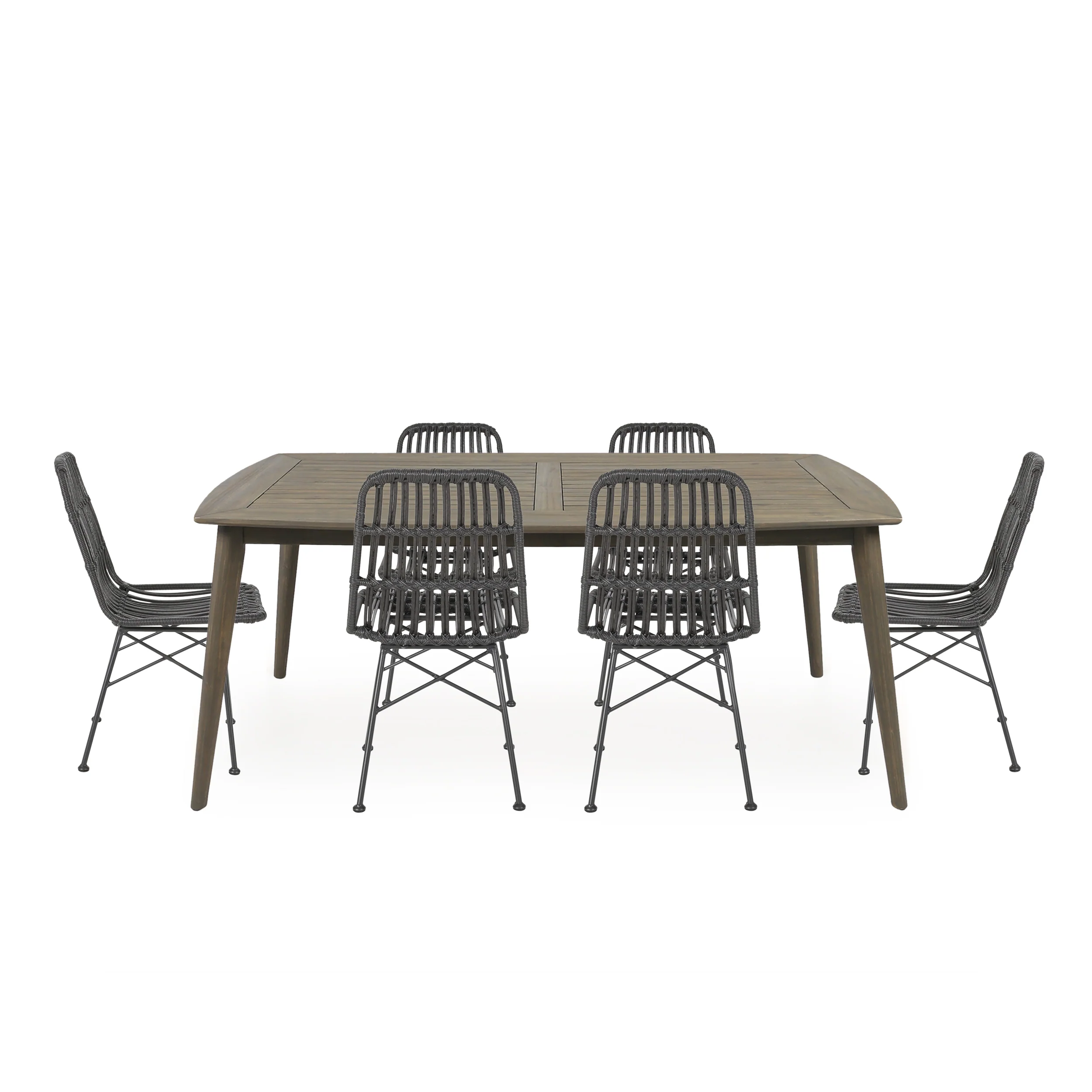 Kendal Outdoor 6 Seater Wicker Dining Set - furnishings