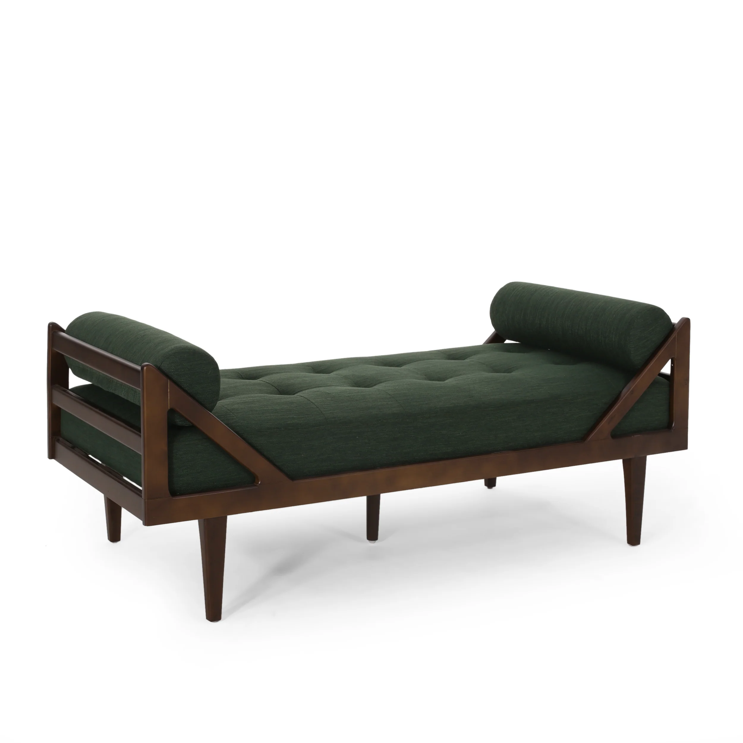 Sumner Contemporary Tufted Chaise Lounge with Rolled Accent Pillows - furnishings