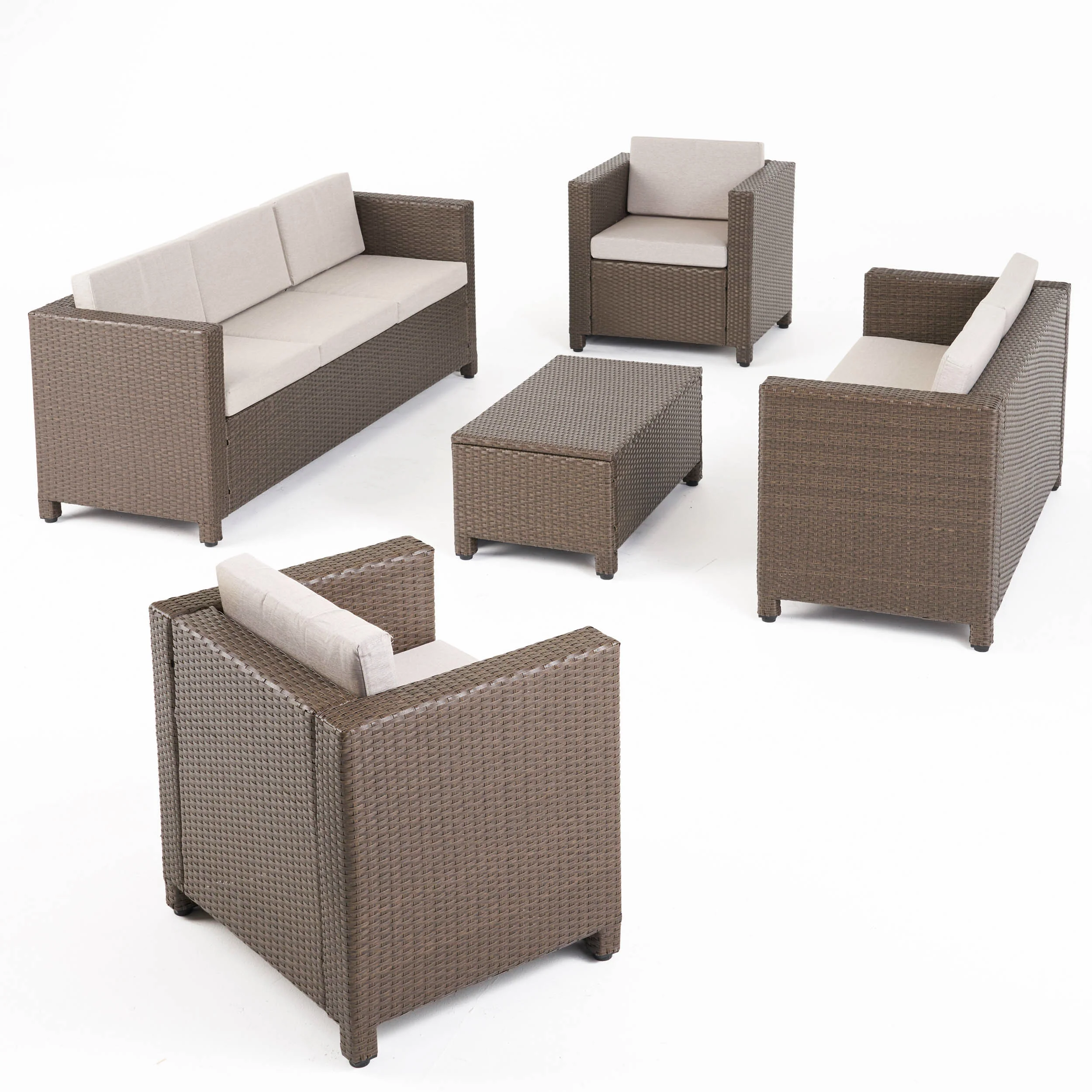 Doreen Outdoor 7 Seater Sofa Chat Set with Cushions - furnishings