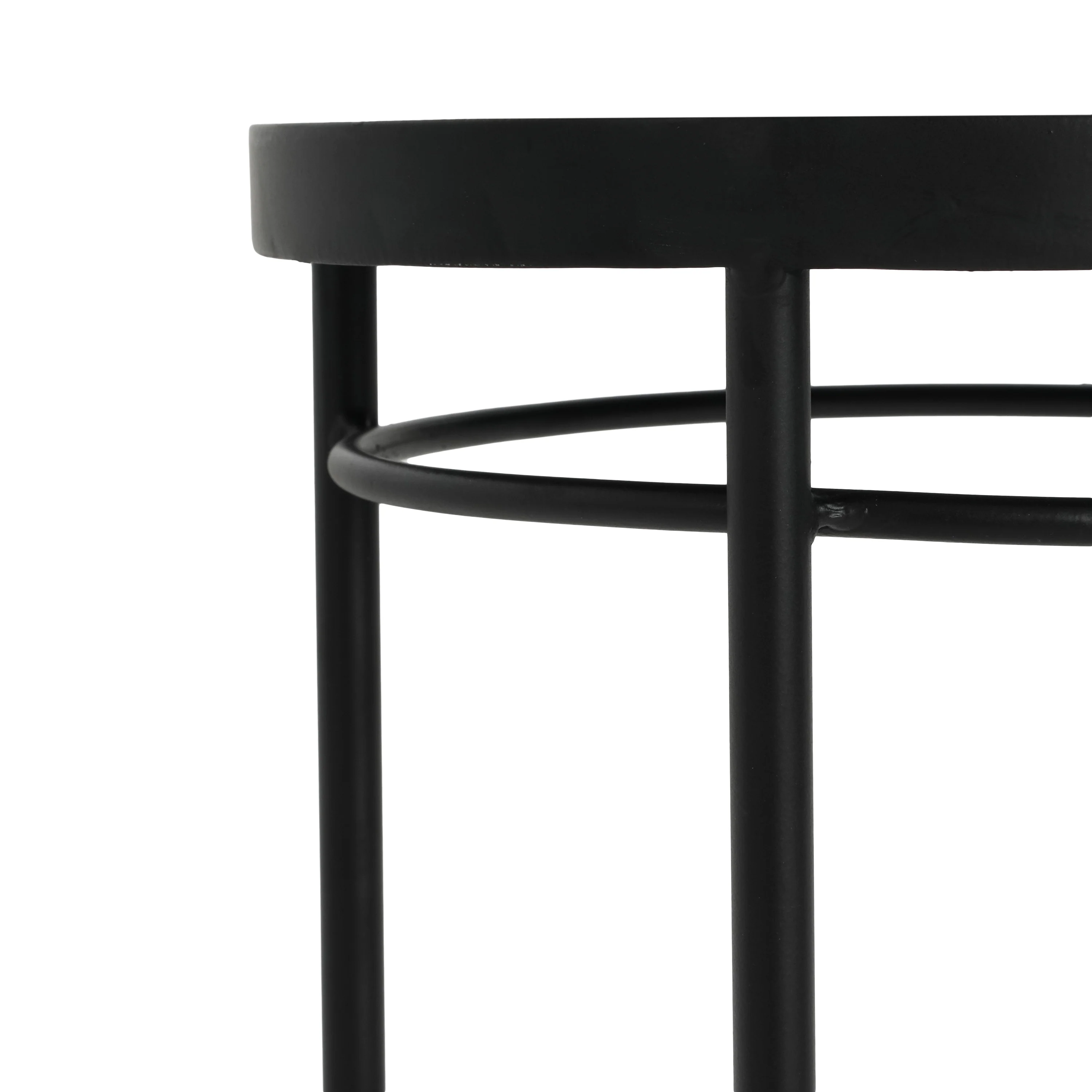 Caius Outdoor Patio Plant Stands, Ceramic Tile, Iron, Set of 3 - furnishings