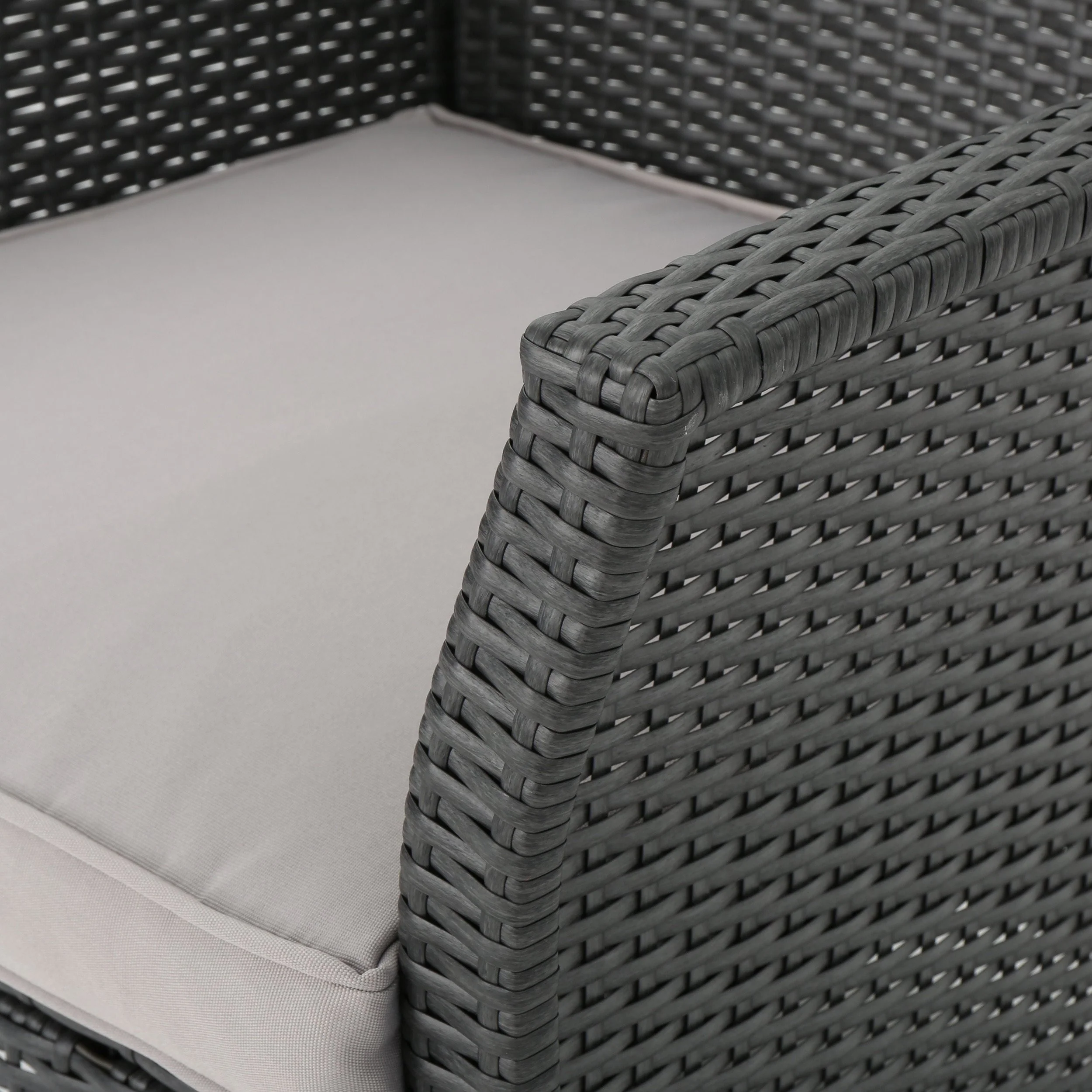 Lorien Outdoor 4 Piece Wicker Chat Set w/ Water Resistant Cushions - furnishings