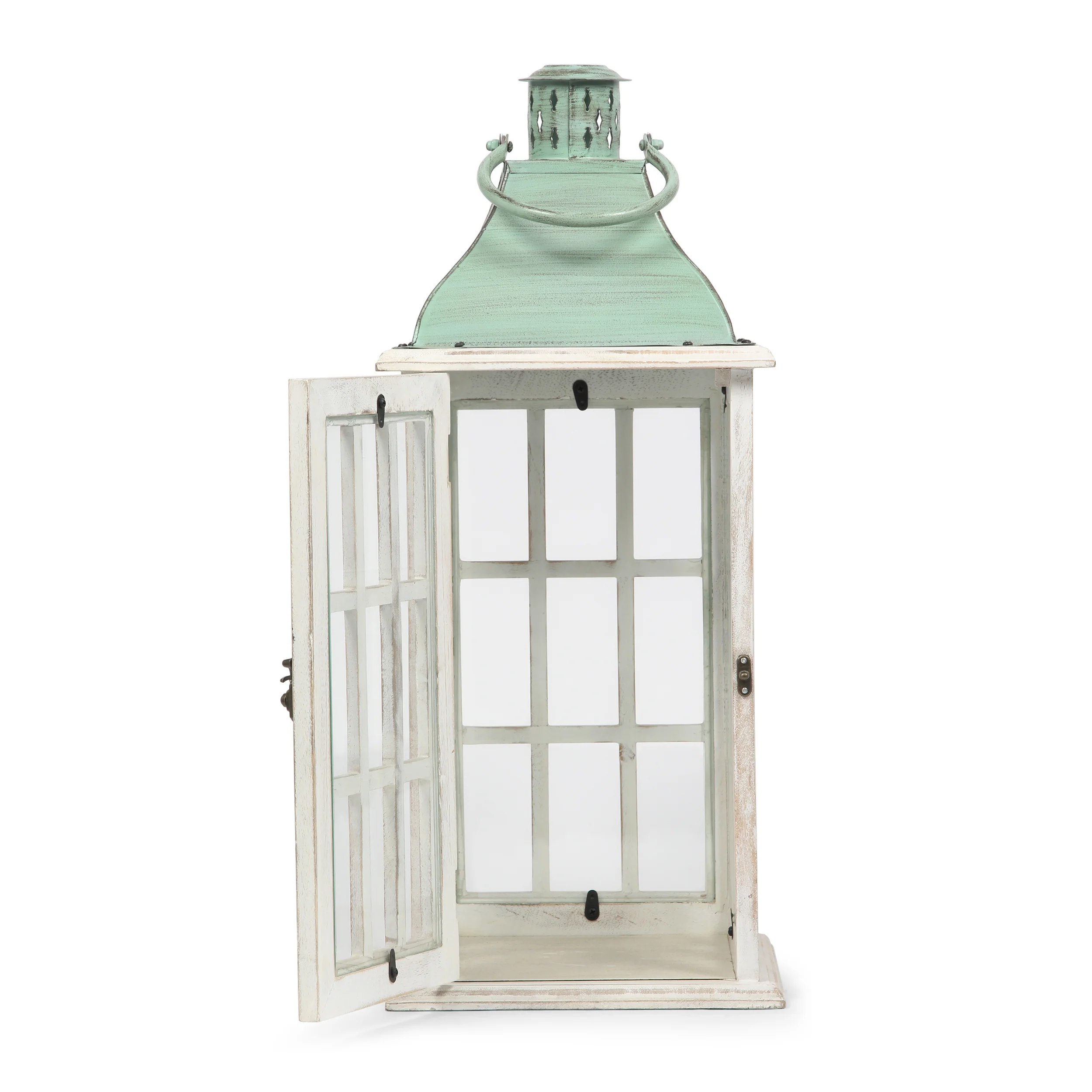 Reigle Coastal Handcrafted Mango Wood Decorative Lantern - furnishings