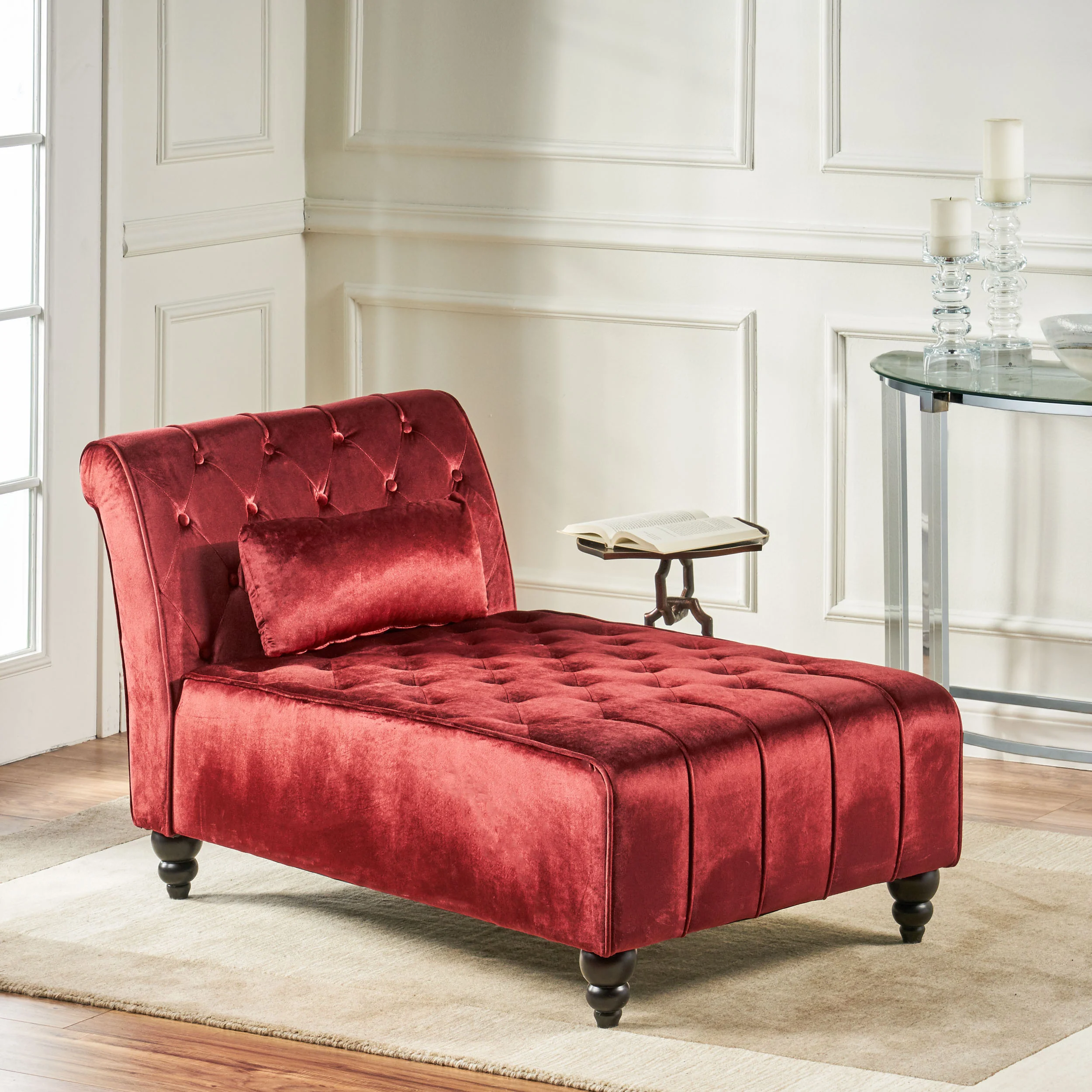 Rafaela Tufted Velvet Chaise Lounge - furnishings