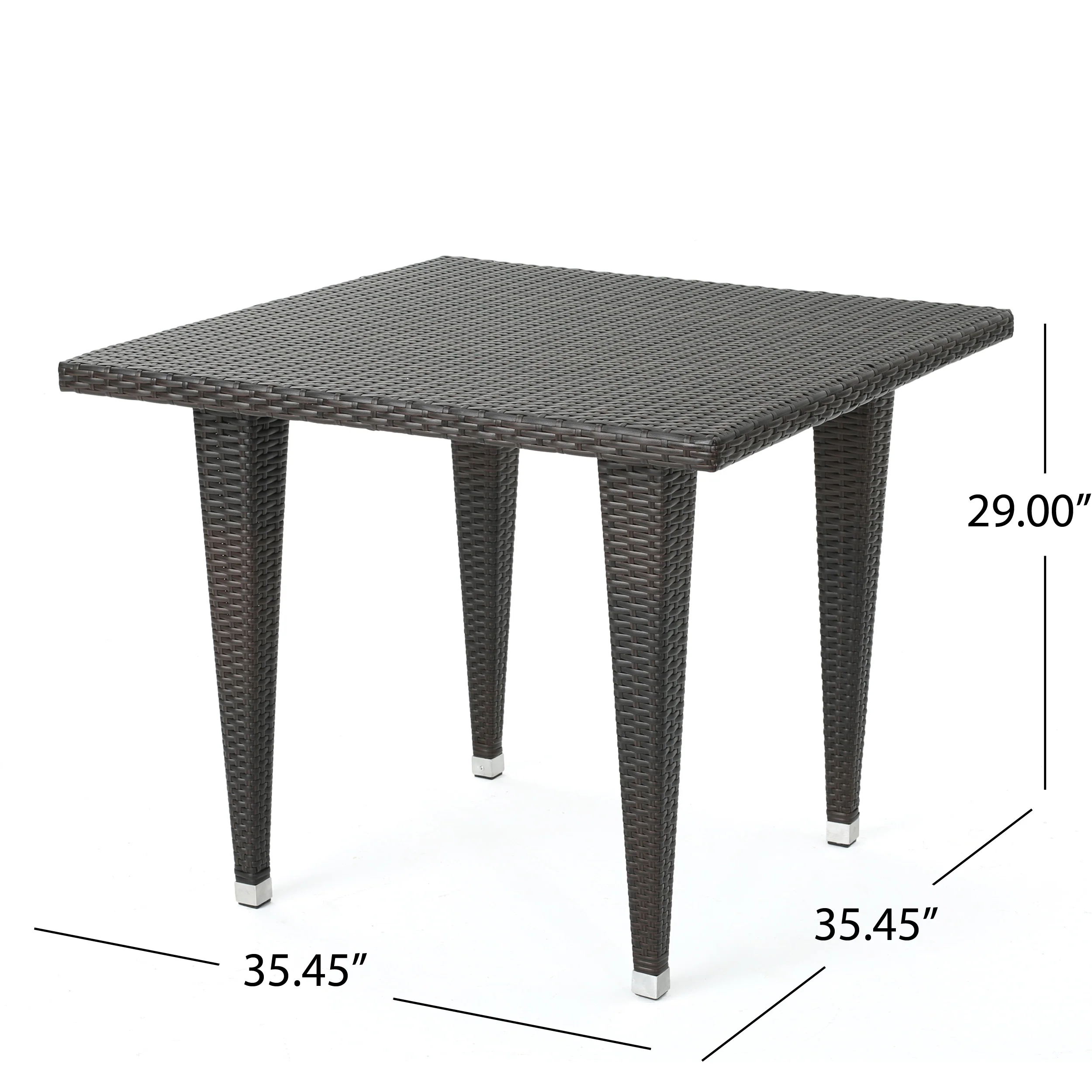 Dalmi Contemporary Outdoor 5pc Brown Wicker Dining Set - furnishings