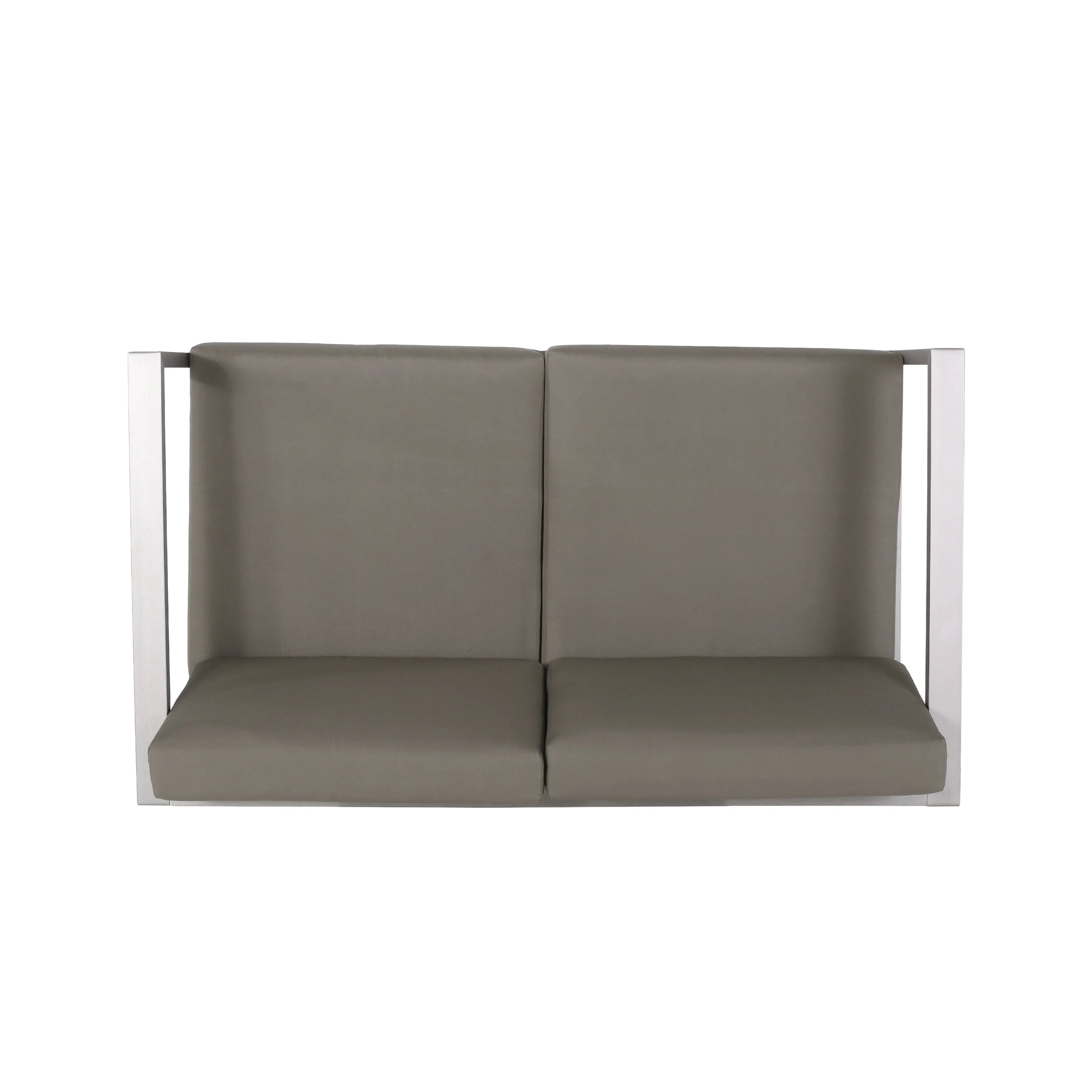 Noah Outdoor 4 Piece Silver Rust-Proof Aluminum Chat Set with Gray Water Resistant Cushions - furnishings