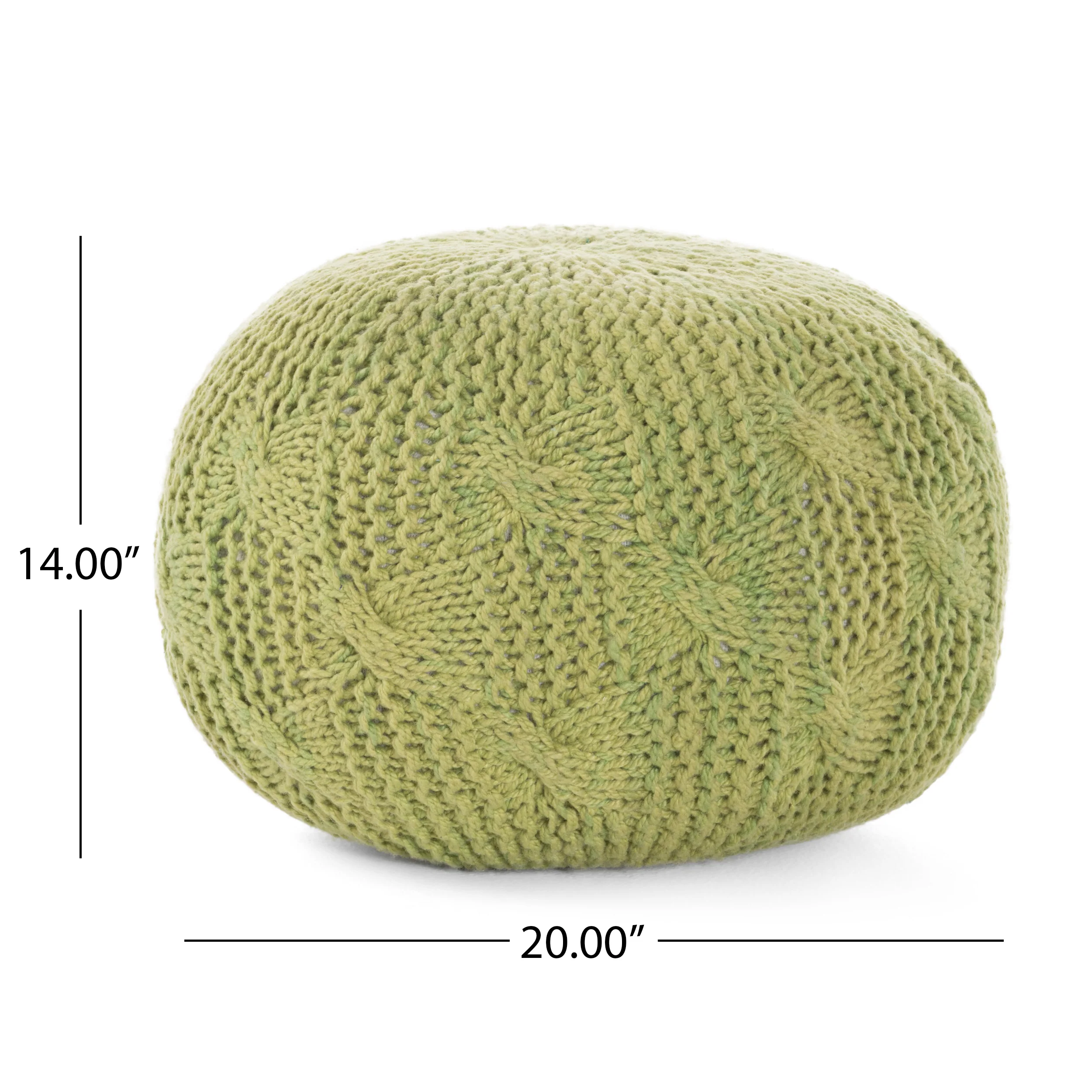 Ash Outdoor Handcrafted Modern Fabric Weave Pouf - furnishings