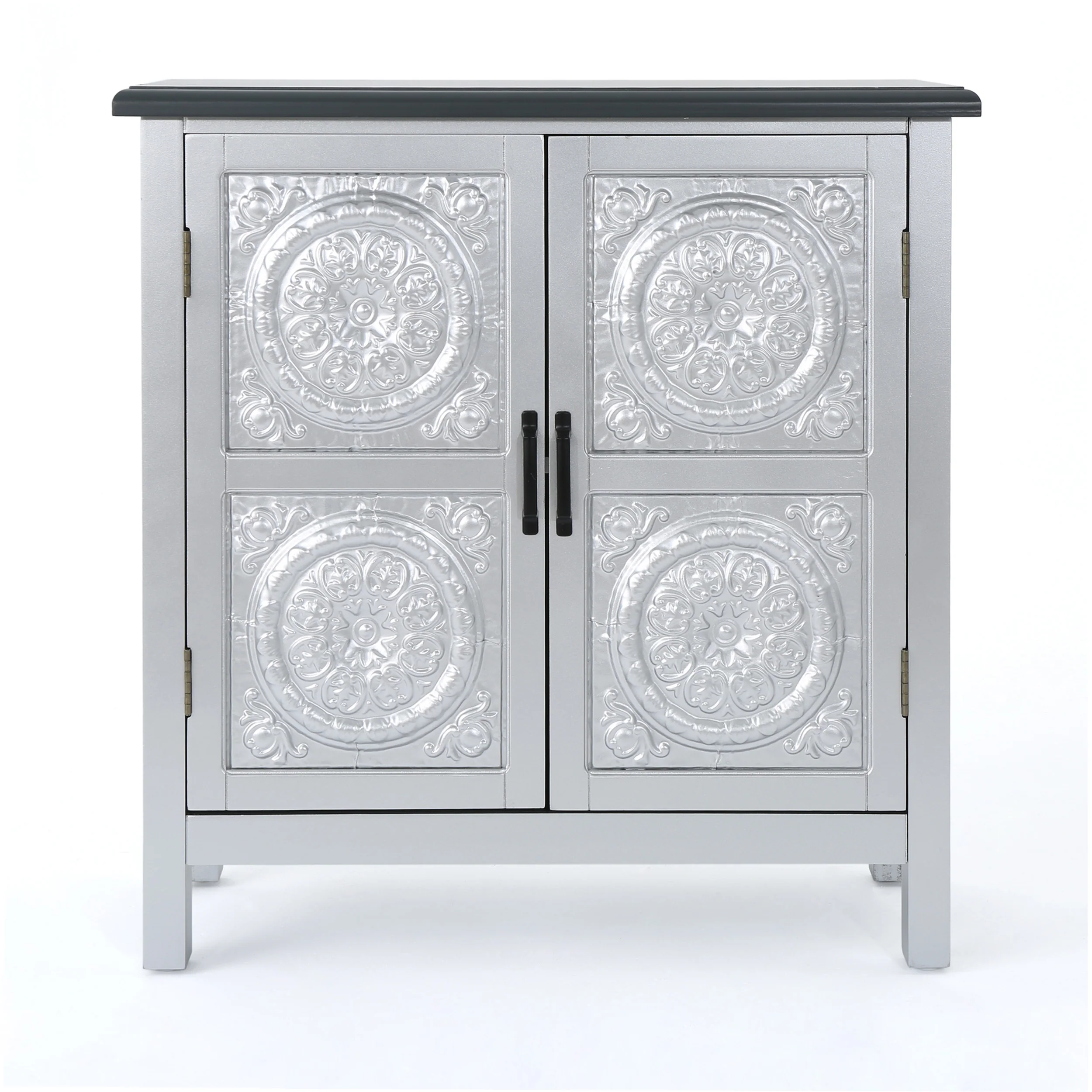Aliana Finished Firwood Cabinet with Faux Wood Overlay and Accented Top - furnishings