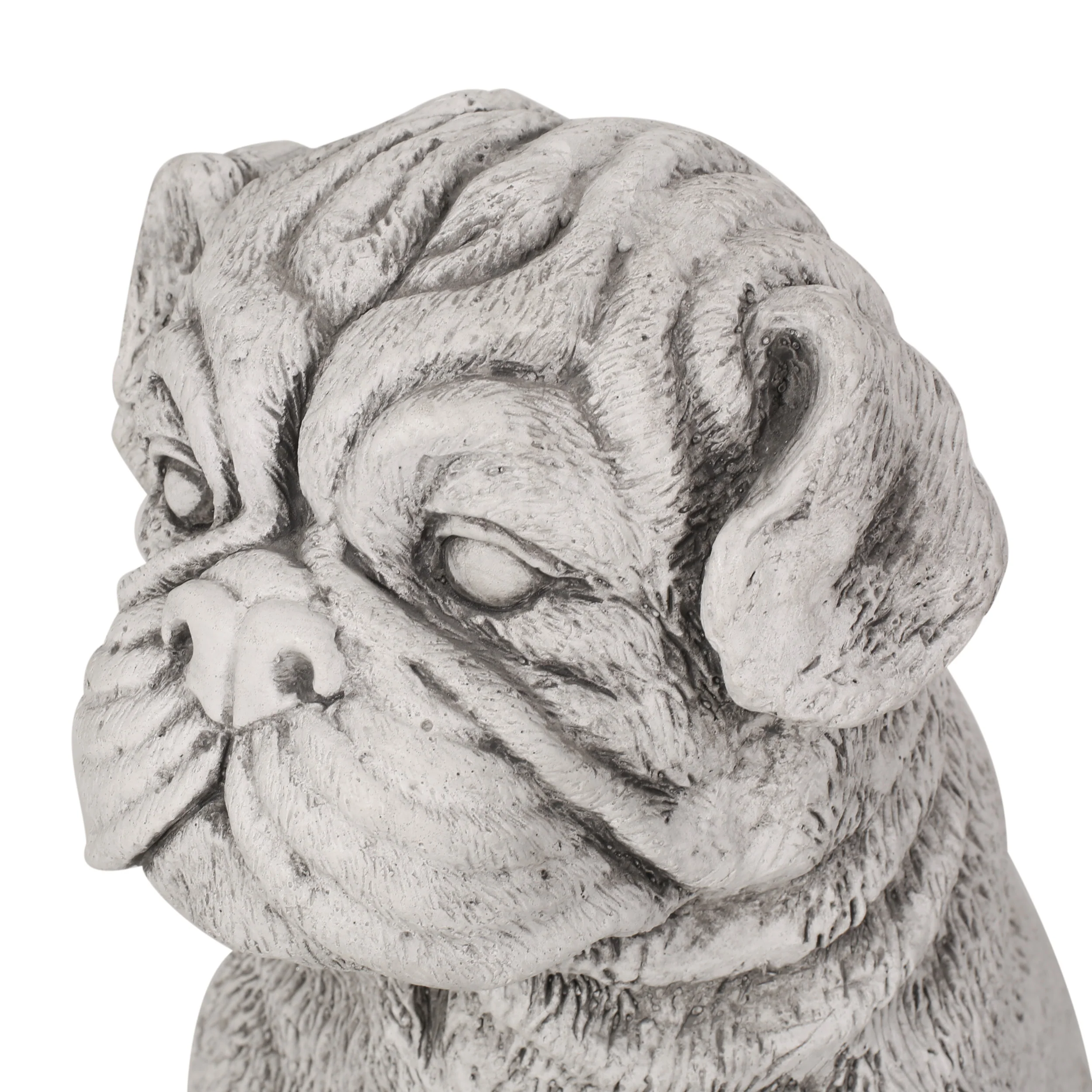 Staley Outdoor Dog Garden Statue, Antique White - furnishings