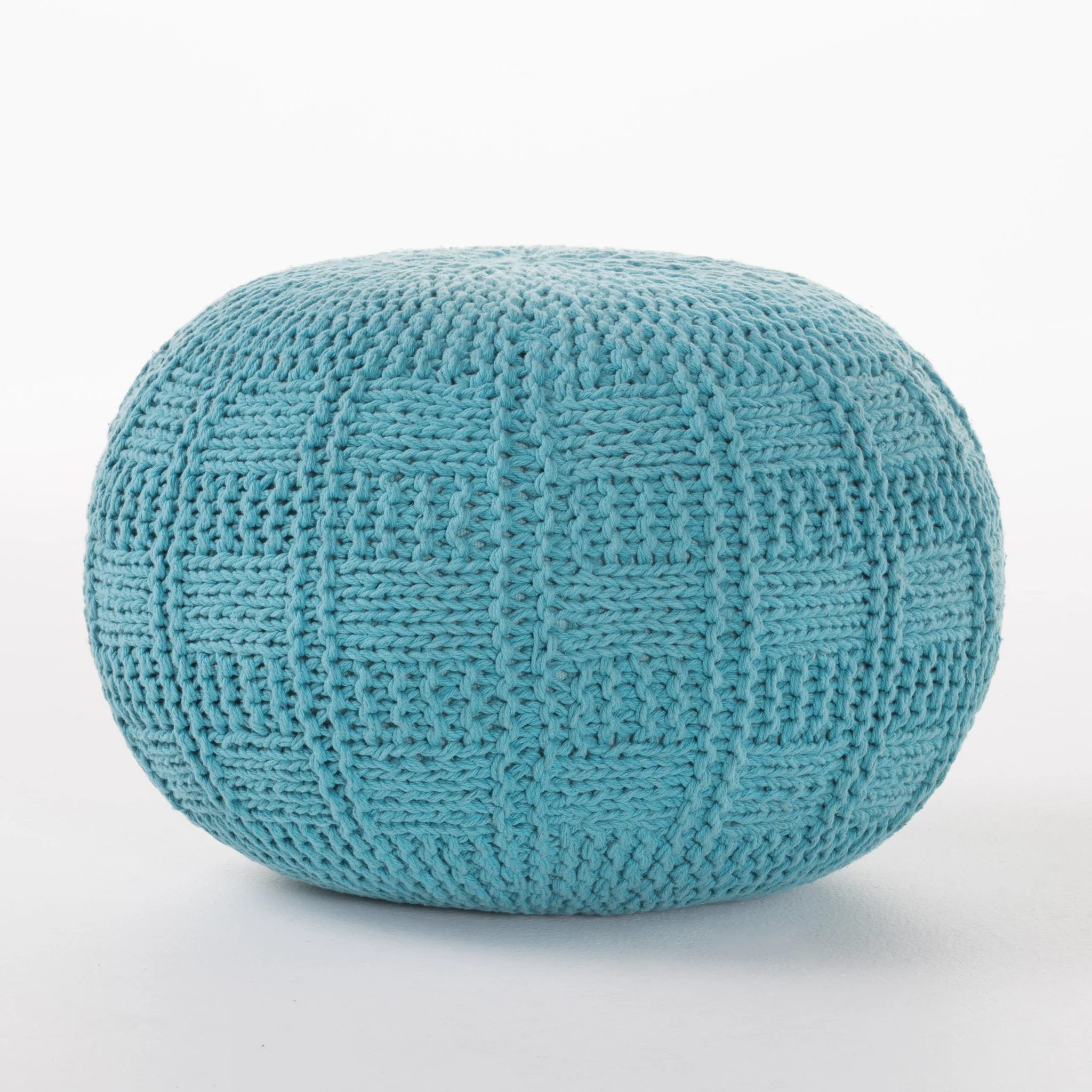 Valentine Handcrafted Modern Fabric Pouf - furnishings