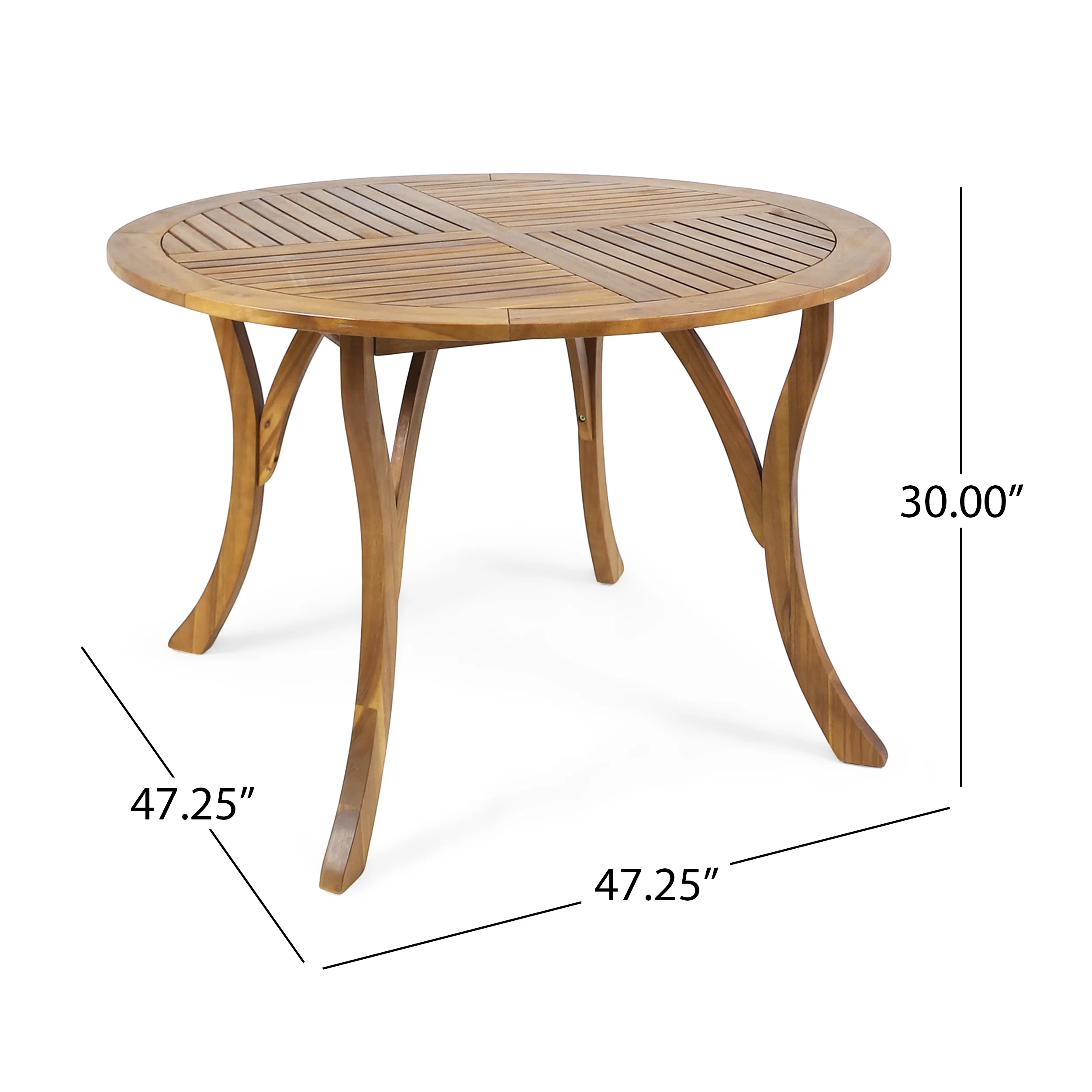 Hestia Outdoor 4 Seater Acacia Wood Circular Dining Set with Cushions - furnishings