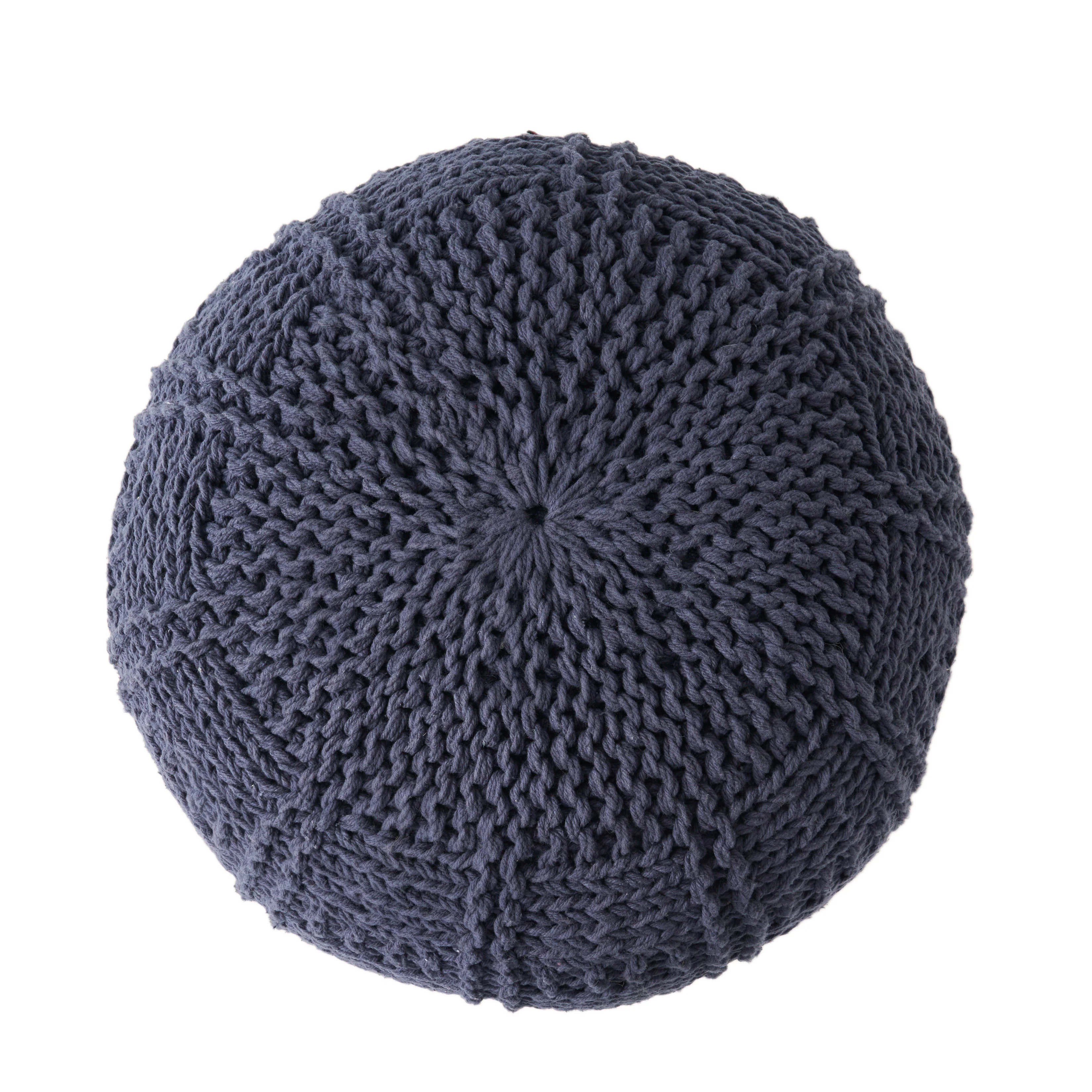 Valentine Handcrafted Modern Fabric Pouf - furnishings