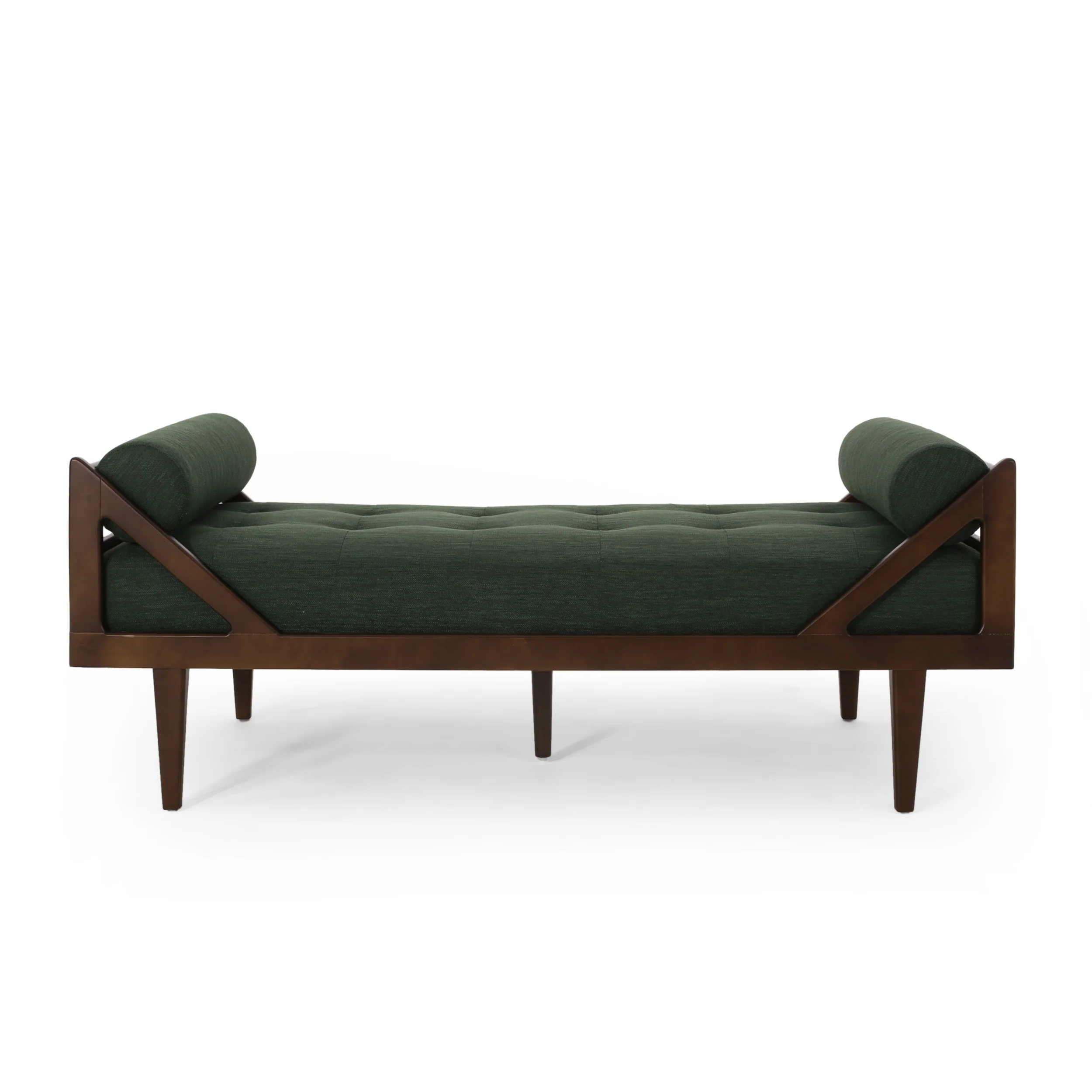 Sumner Contemporary Tufted Chaise Lounge with Rolled Accent Pillows - furnishings
