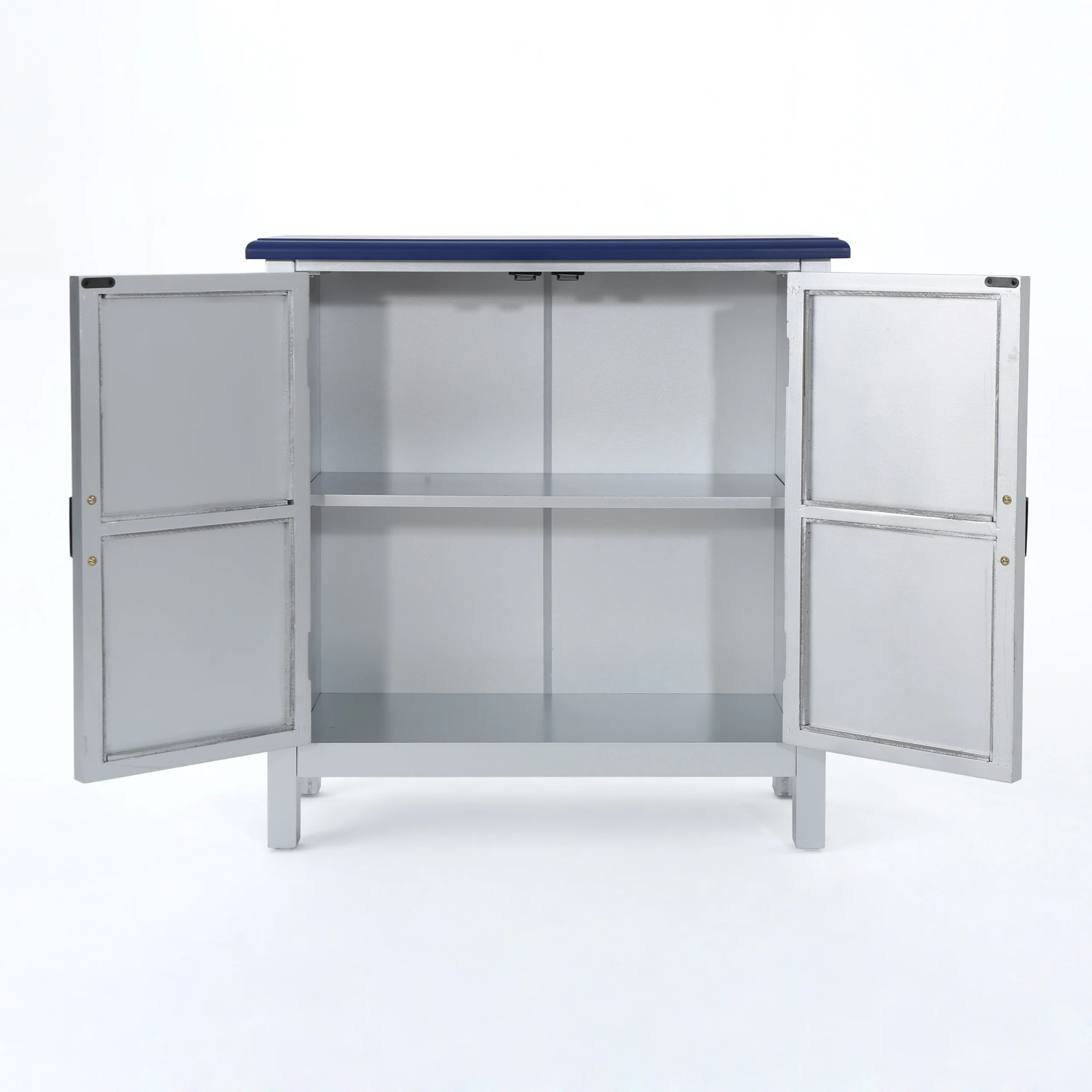 Aliana Finished Firwood Cabinet with Faux Wood Overlay and Accented Top - furnishings