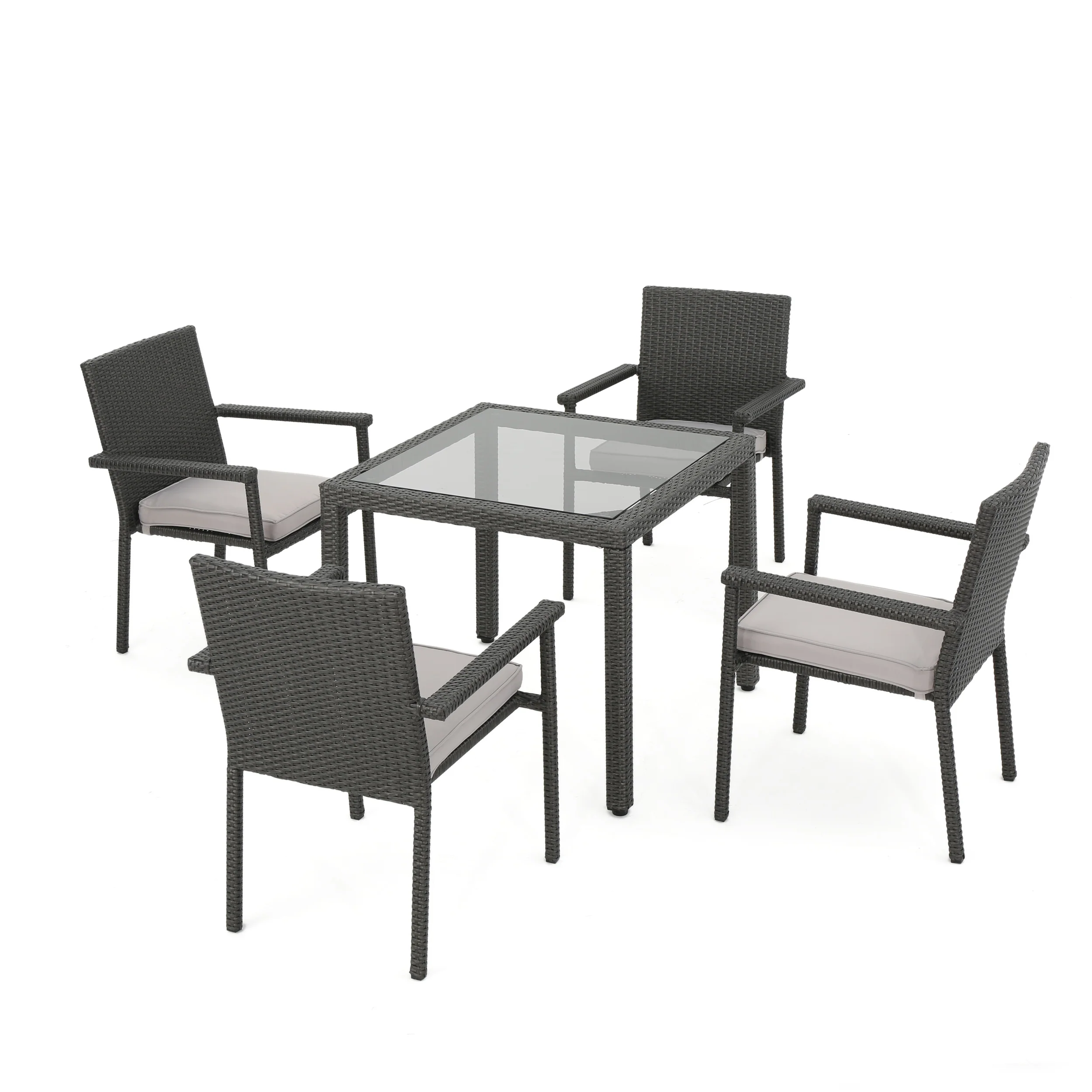 San Tropez Outdoor 5 Piece Dining Set with Water Resistant Cushions - furnishings