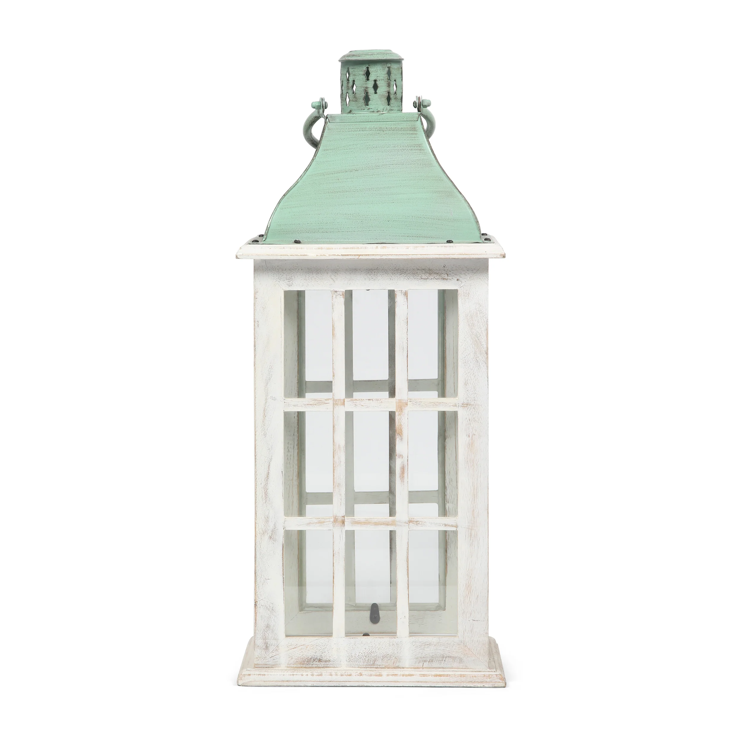 Reigle Coastal Handcrafted Mango Wood Decorative Lantern - furnishings