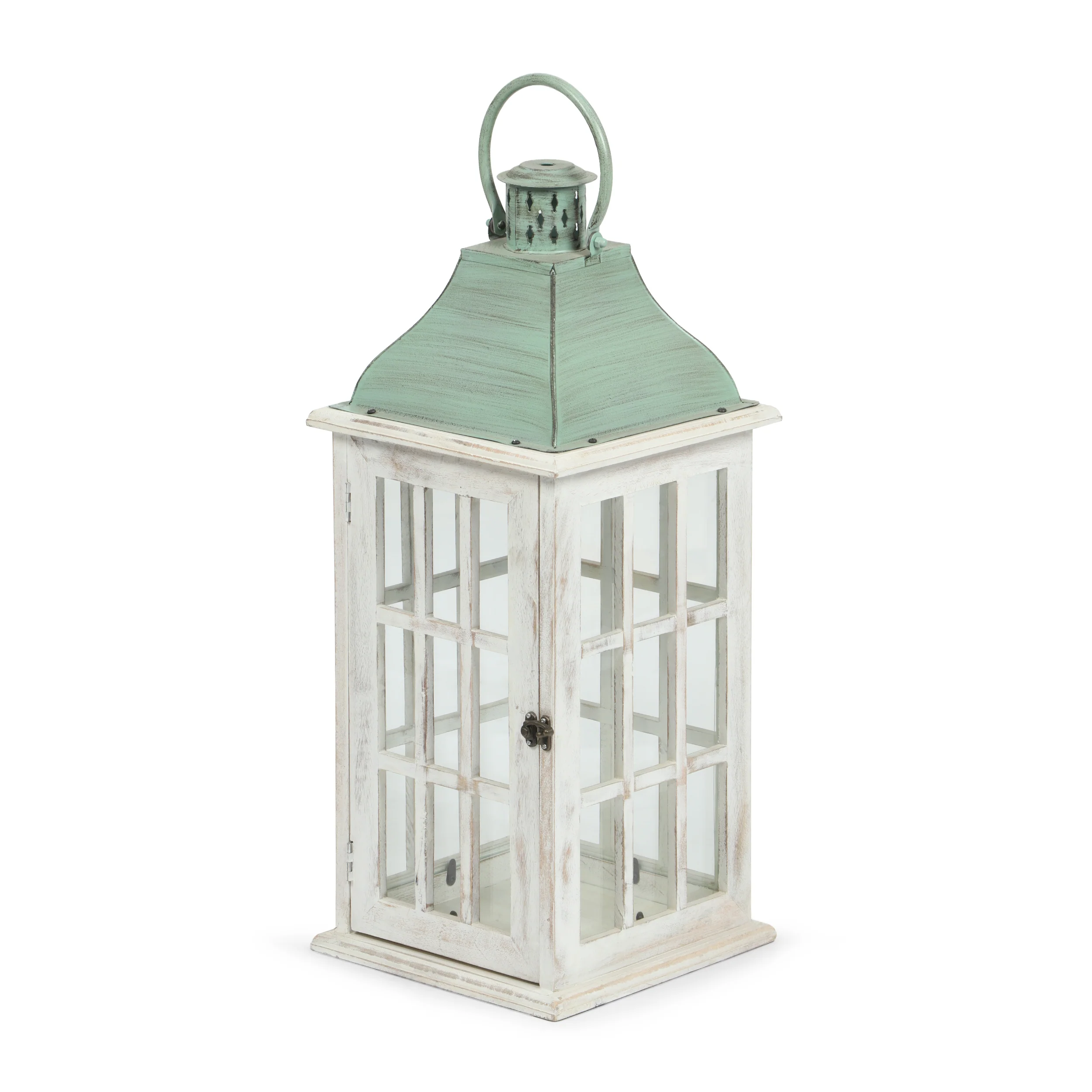 Reigle Coastal Handcrafted Mango Wood Decorative Lantern - furnishings
