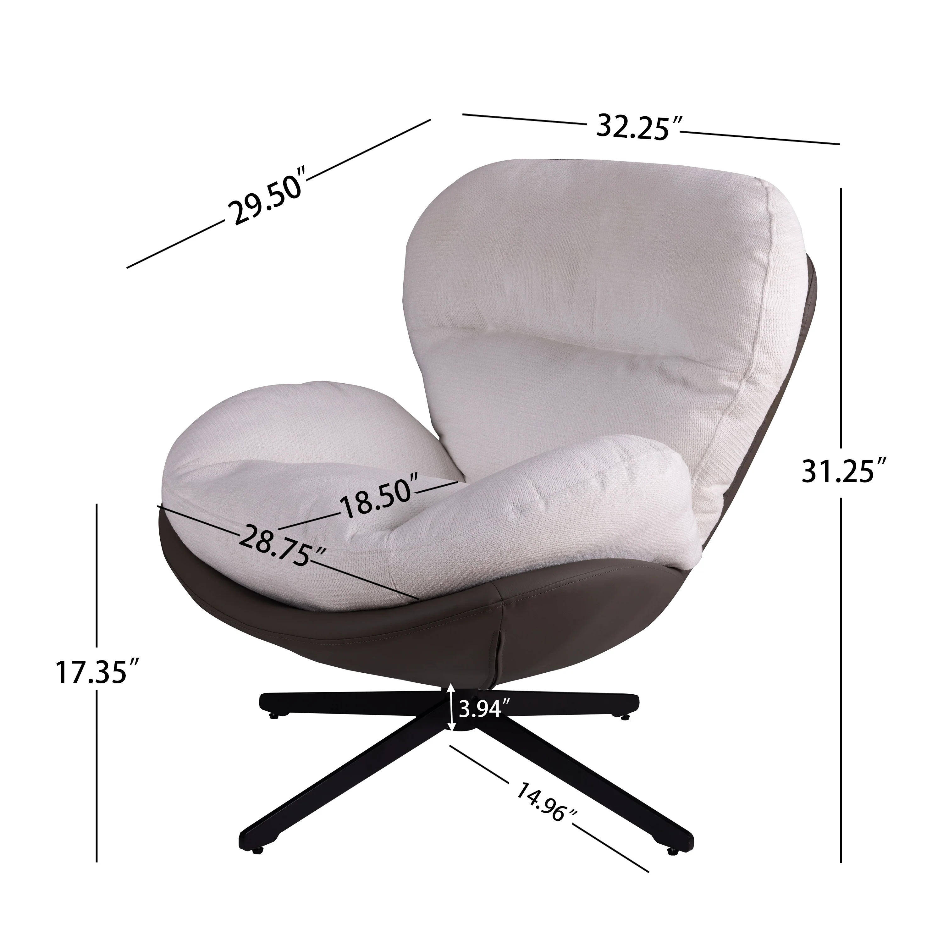 Savola Modern 360 Degree Swivel Upholstered Chenille Accent Chair - furnishings
