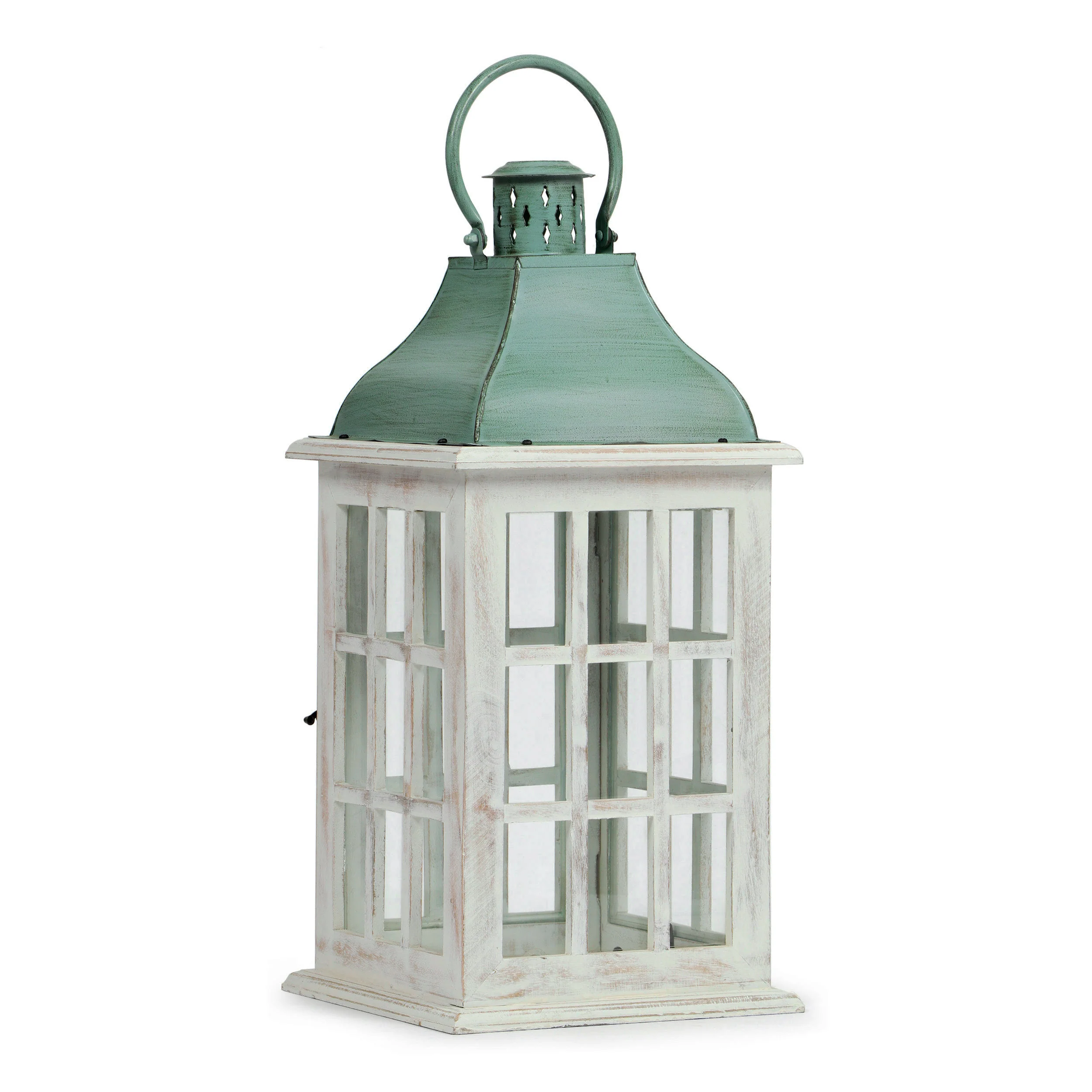 Reigle Coastal Handcrafted Mango Wood Decorative Lantern - furnishings