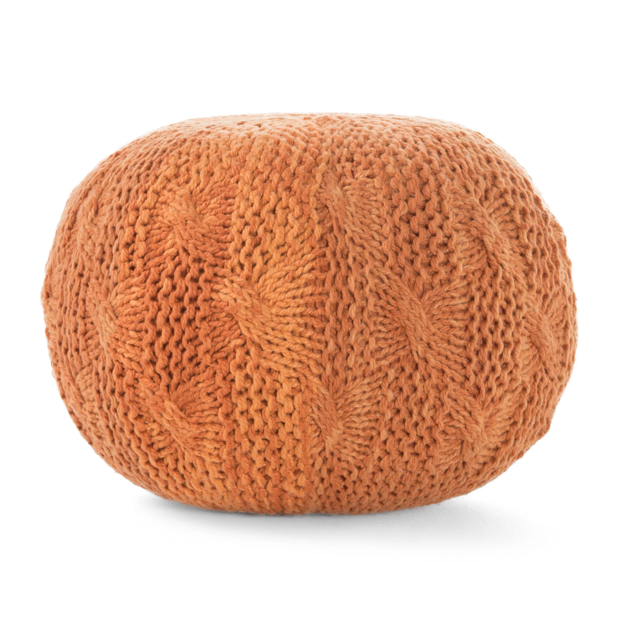 Dahlia Handcrafted Modern Fabric Weave Pouf - furnishings