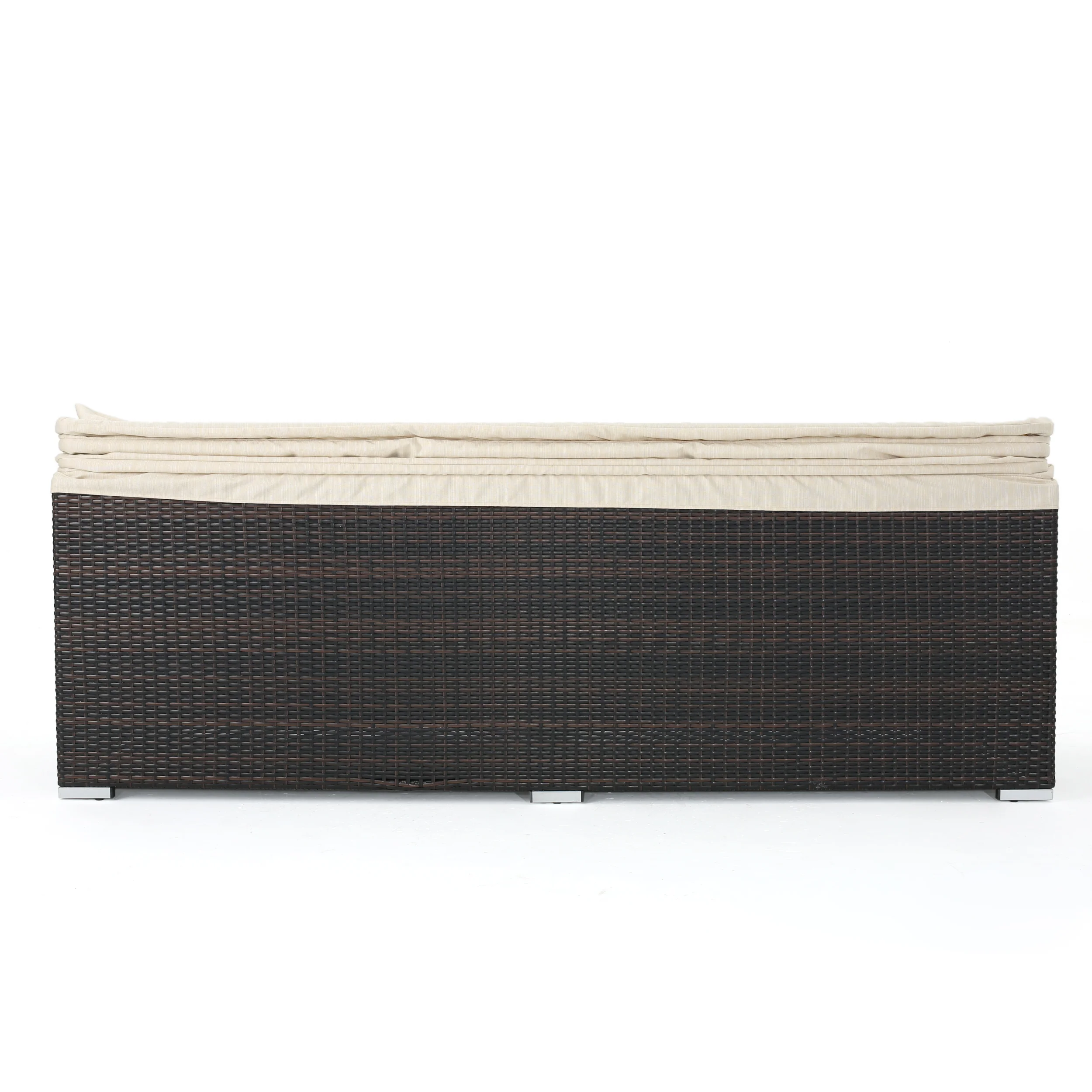 Grayson Outdoor Aluminum Framed Wicker Sofa with Water Resistant Canopy - furnishings