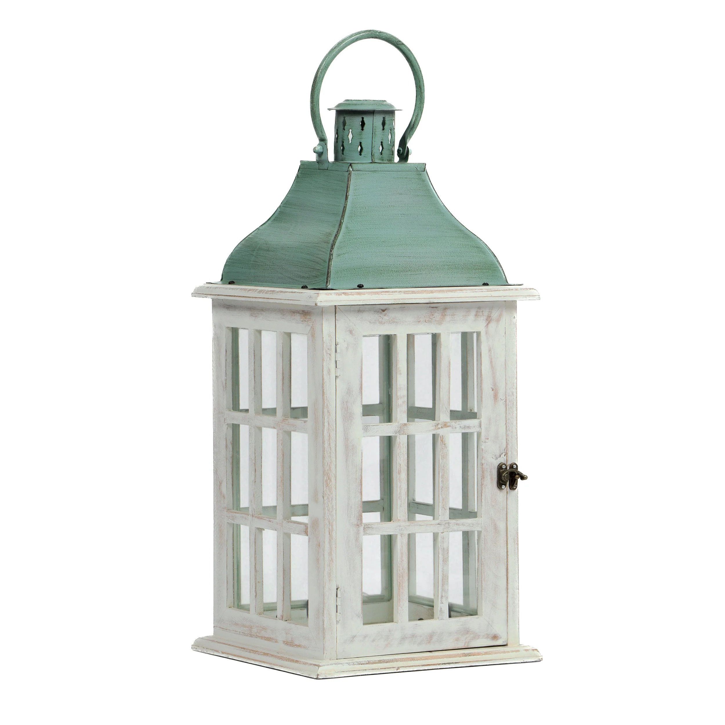 Reigle Coastal Handcrafted Mango Wood Decorative Lantern - furnishings