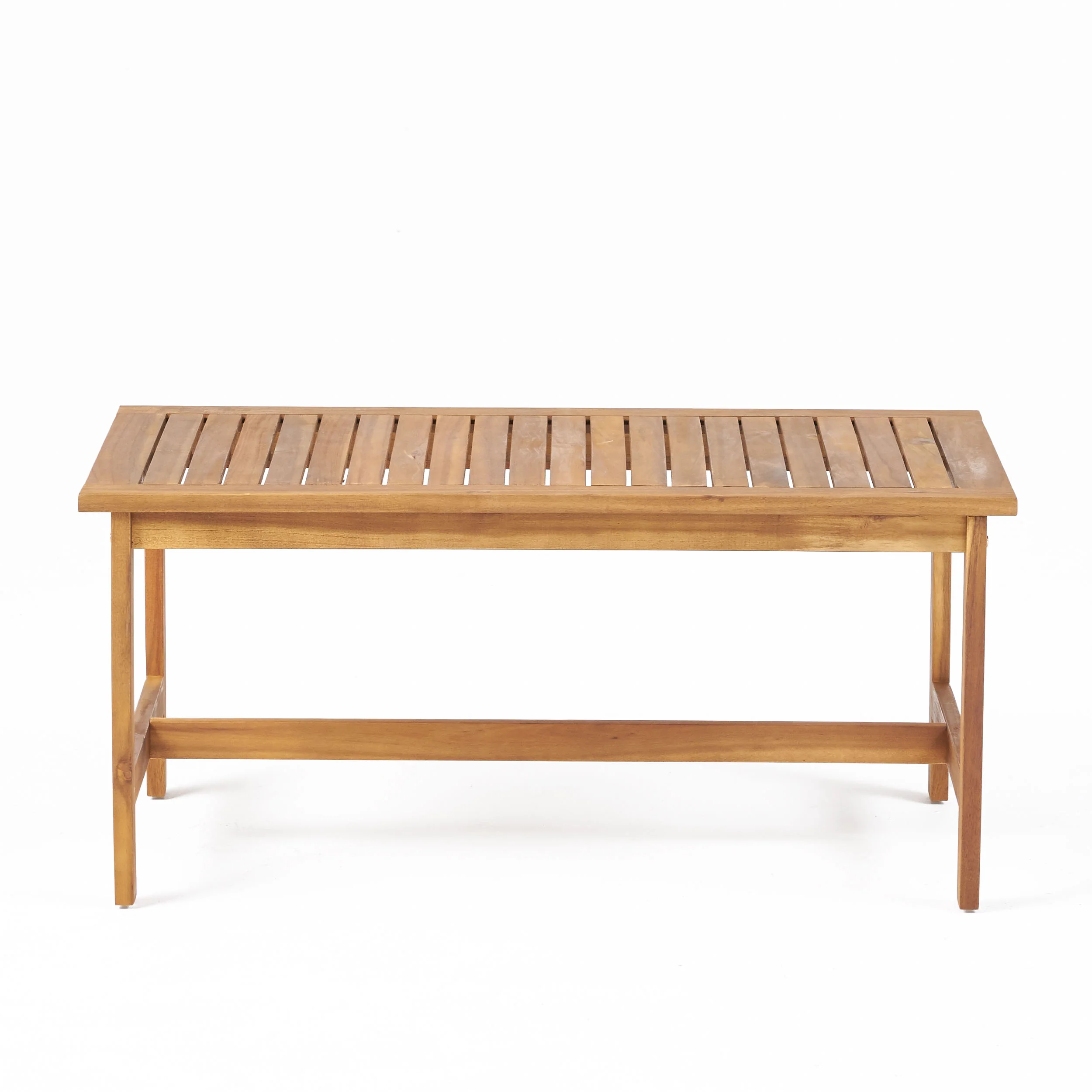 Luciano Outdoor Acacia Wood Chat Set w/ Water Resistant Cushions - furnishings
