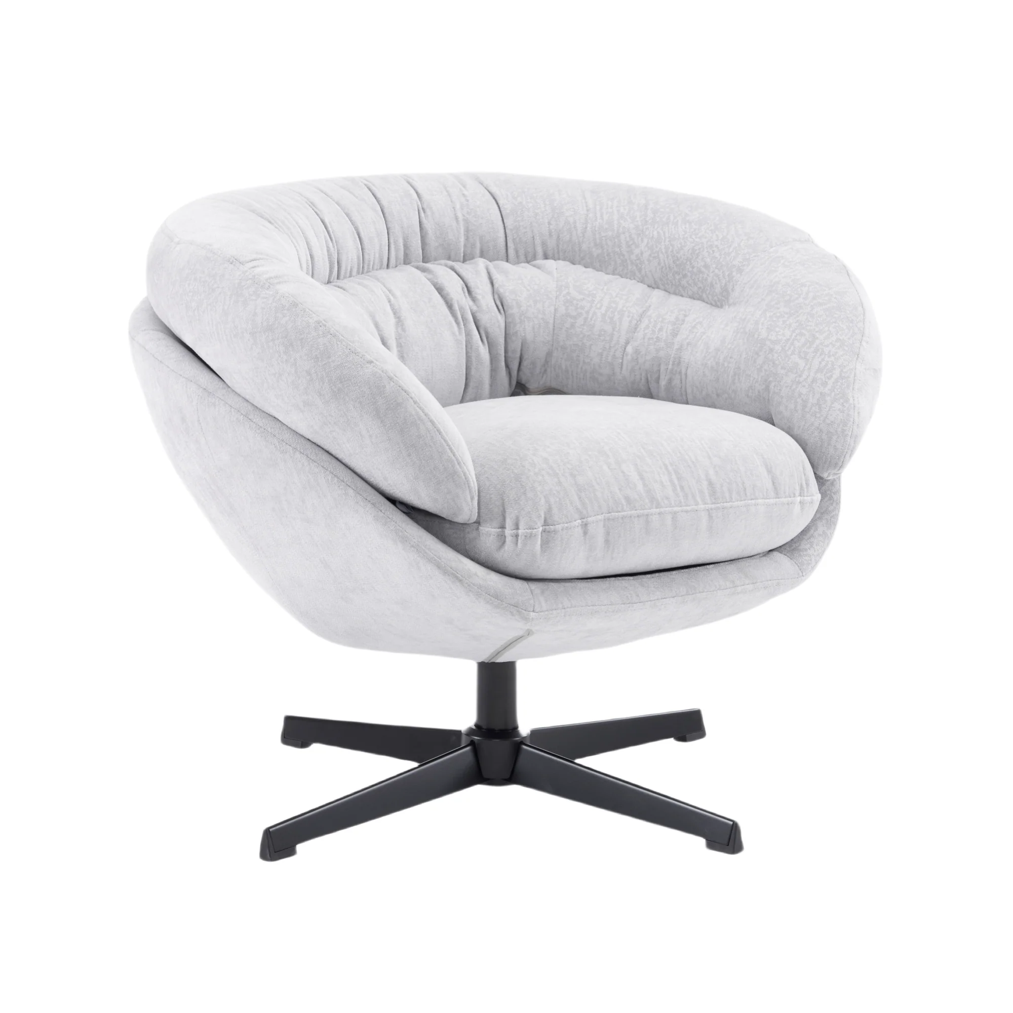 Olevate Chenille Upholstered 360 degree Swivel Arm Chair, Metal Cross-shape legs - furnishings