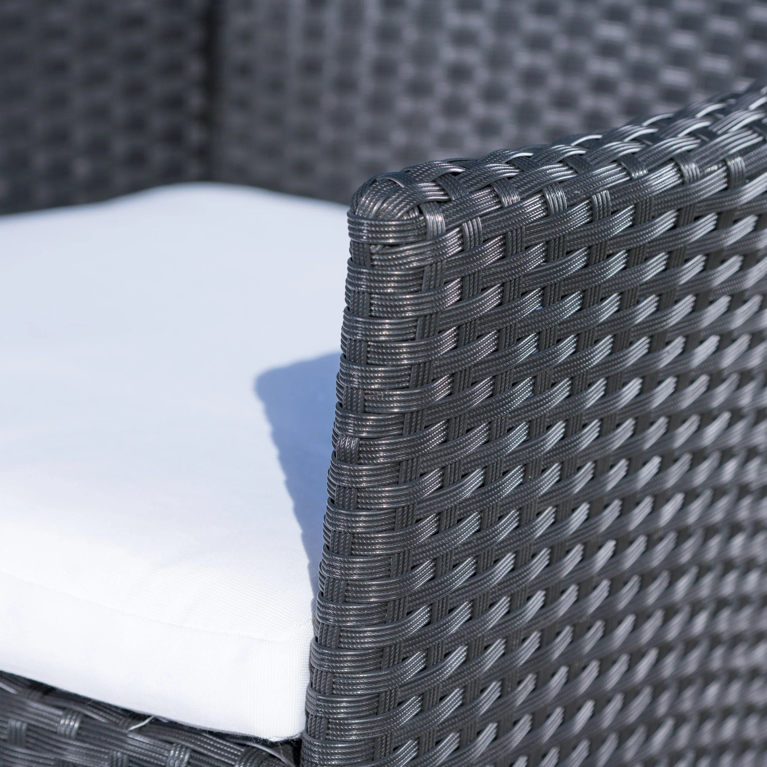 Mina Outdoor 4 Piece Wicker Chat Set with Water Resistant Cushions - furnishings