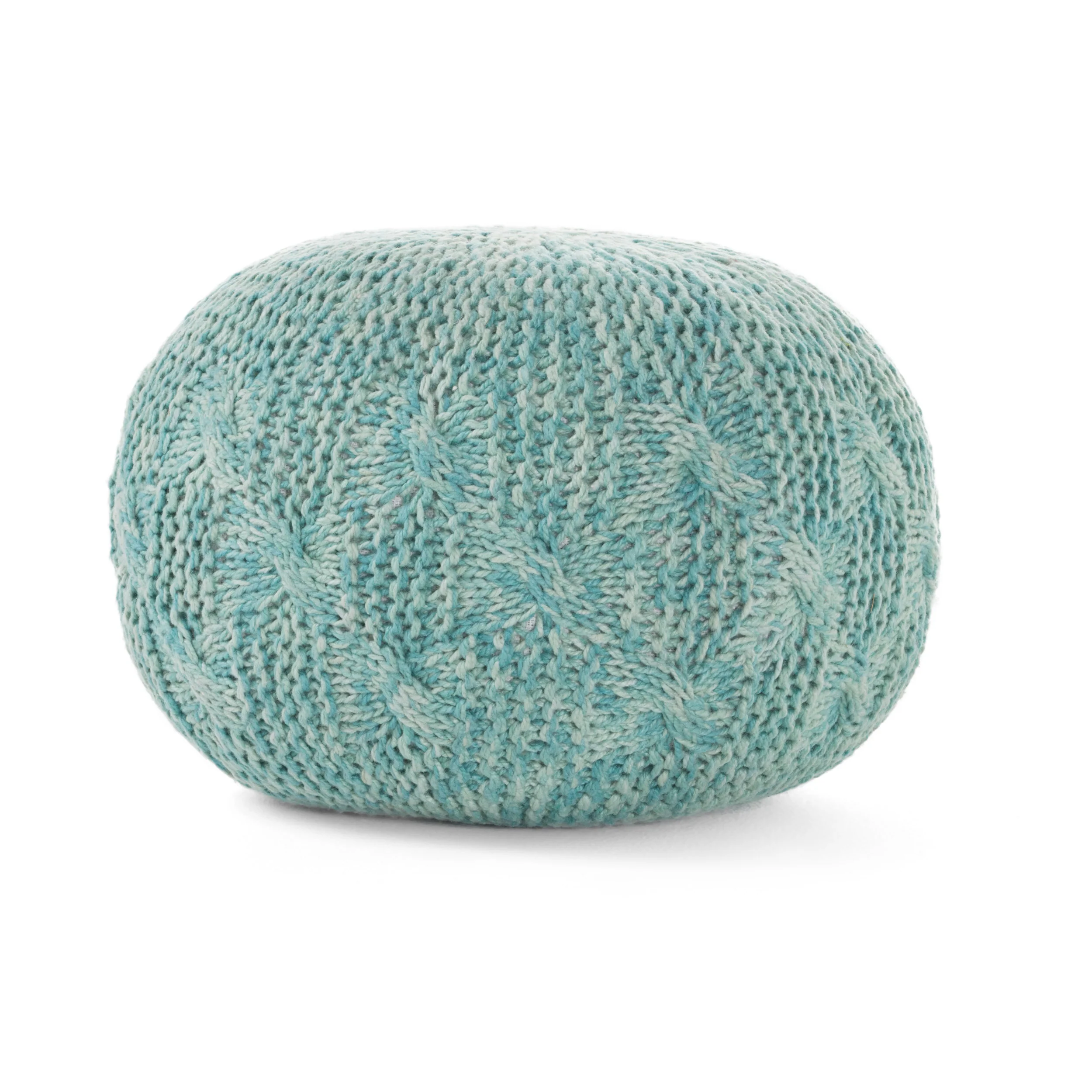 Dahlia Handcrafted Modern Fabric Weave Pouf - furnishings