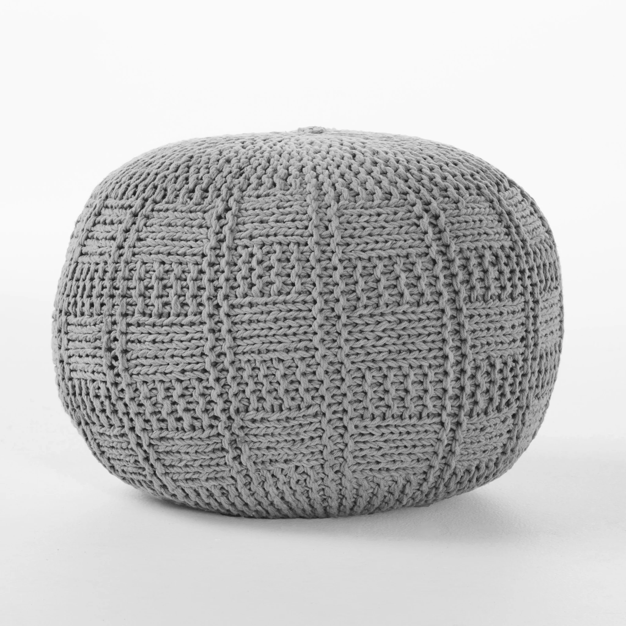 Valentine Handcrafted Modern Fabric Pouf - furnishings