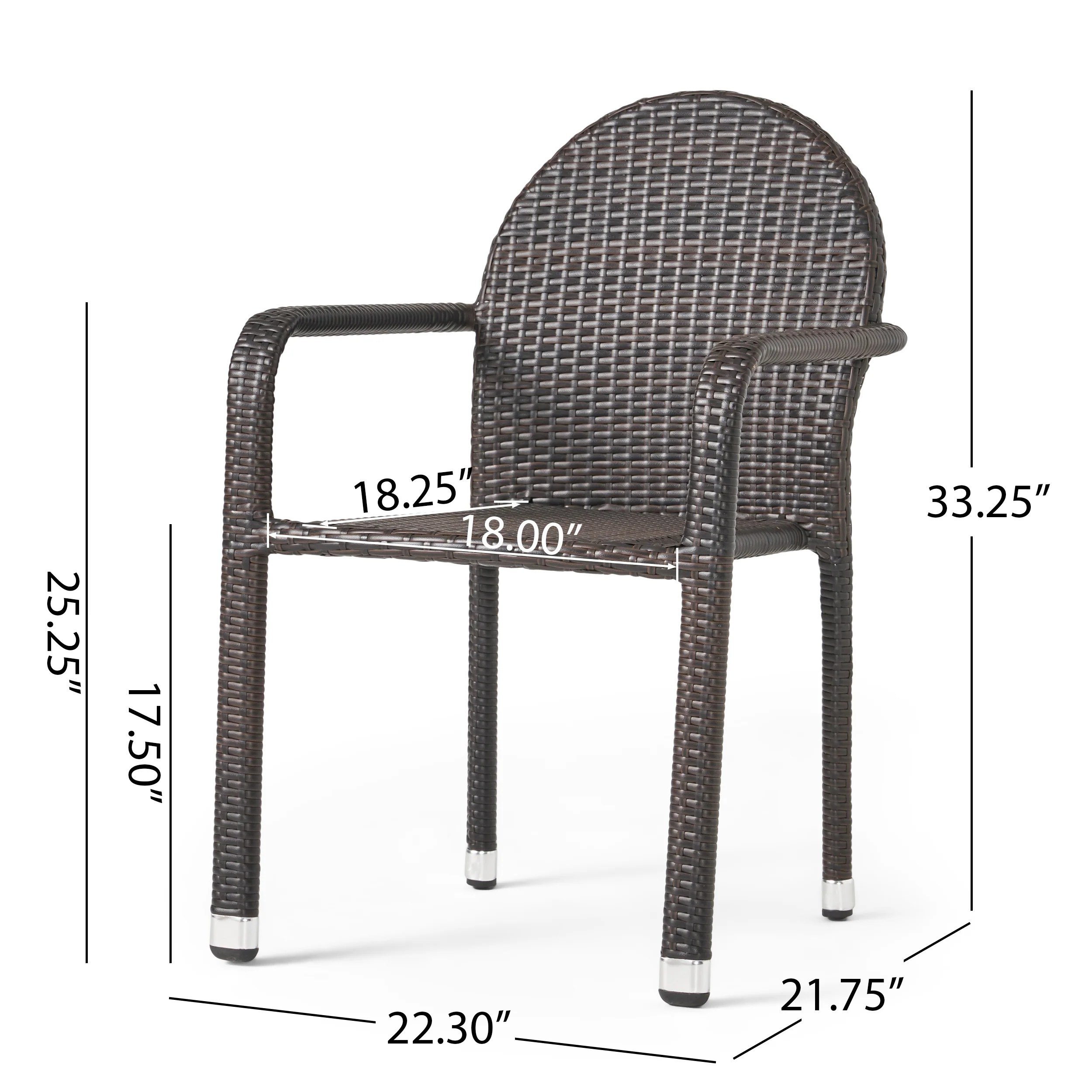 Burlingame Outdoor 6 Piece Brown Aluminum Dining Set with Multi-brown Stacking Chairs - furnishings