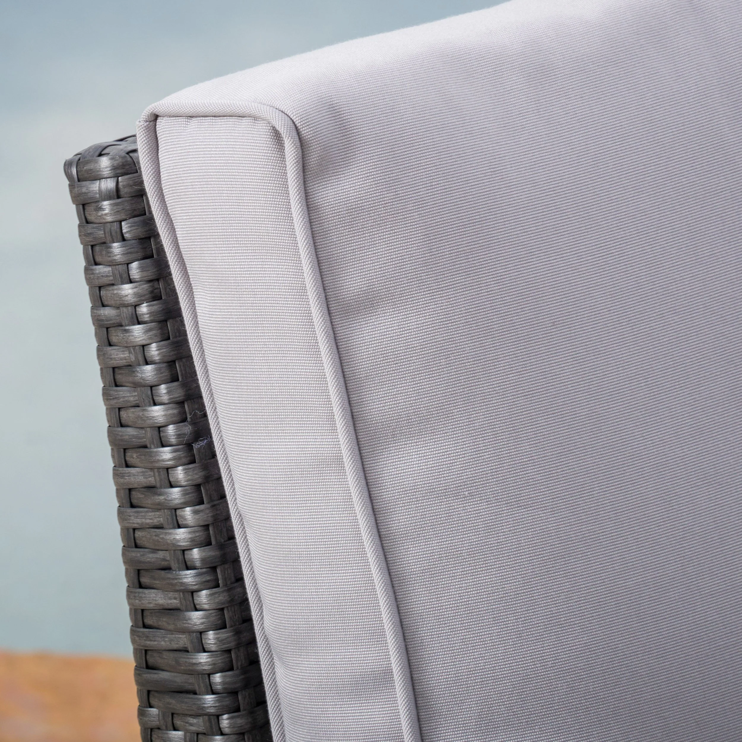 Voyage Outdoor 4 Piece Gray Wicker Chat Set with Cushions - furnishings