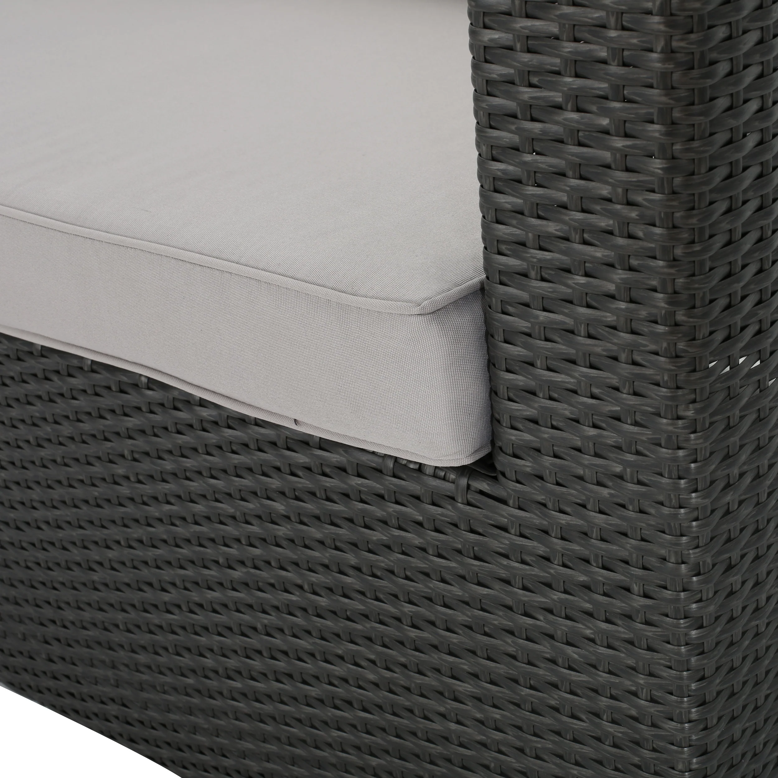 Grayson Outdoor Aluminum Framed Wicker Sofa with Water Resistant Canopy - furnishings