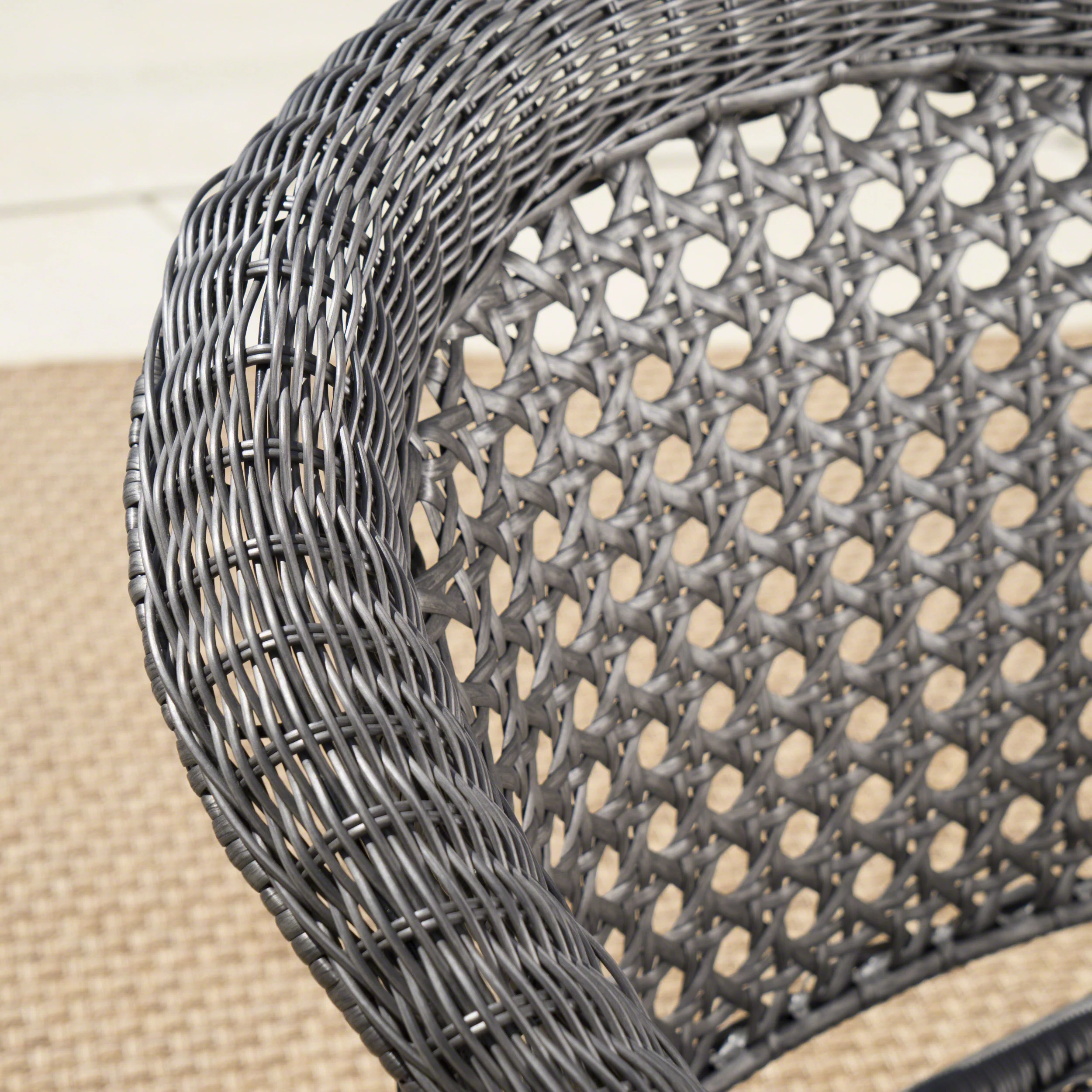 Solloom Outdoor 7 Piece Multi-brown Wicker Dining Set with Brown Aluminum Table - furnishings
