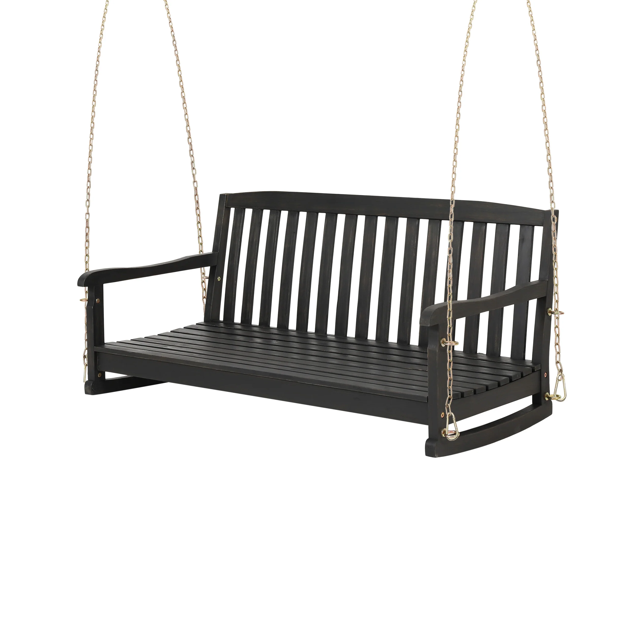 Maurers Outdoor Acacia Wood Hanging Porch Swing - furnishings