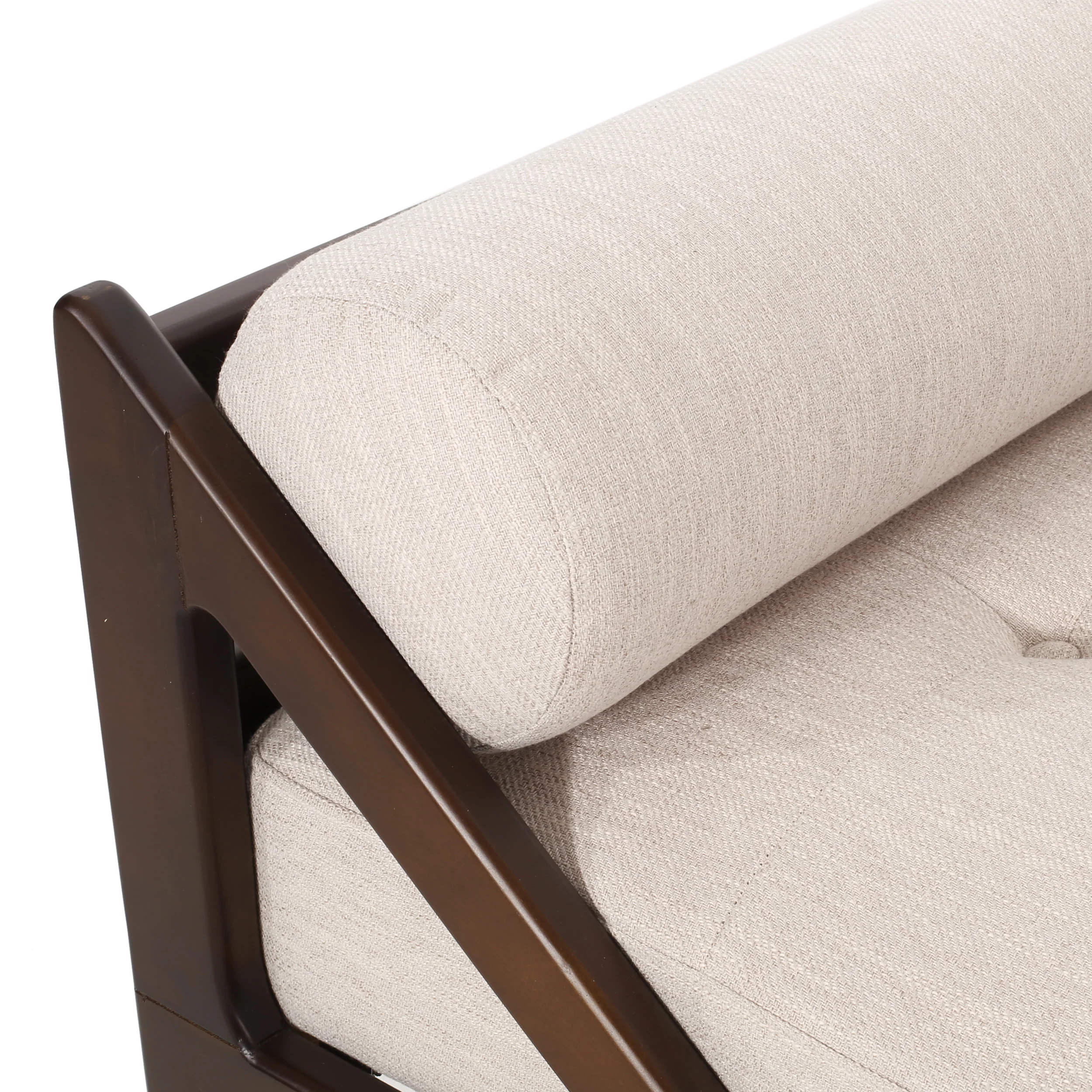 Sumner Contemporary Tufted Chaise Lounge with Rolled Accent Pillows - furnishings