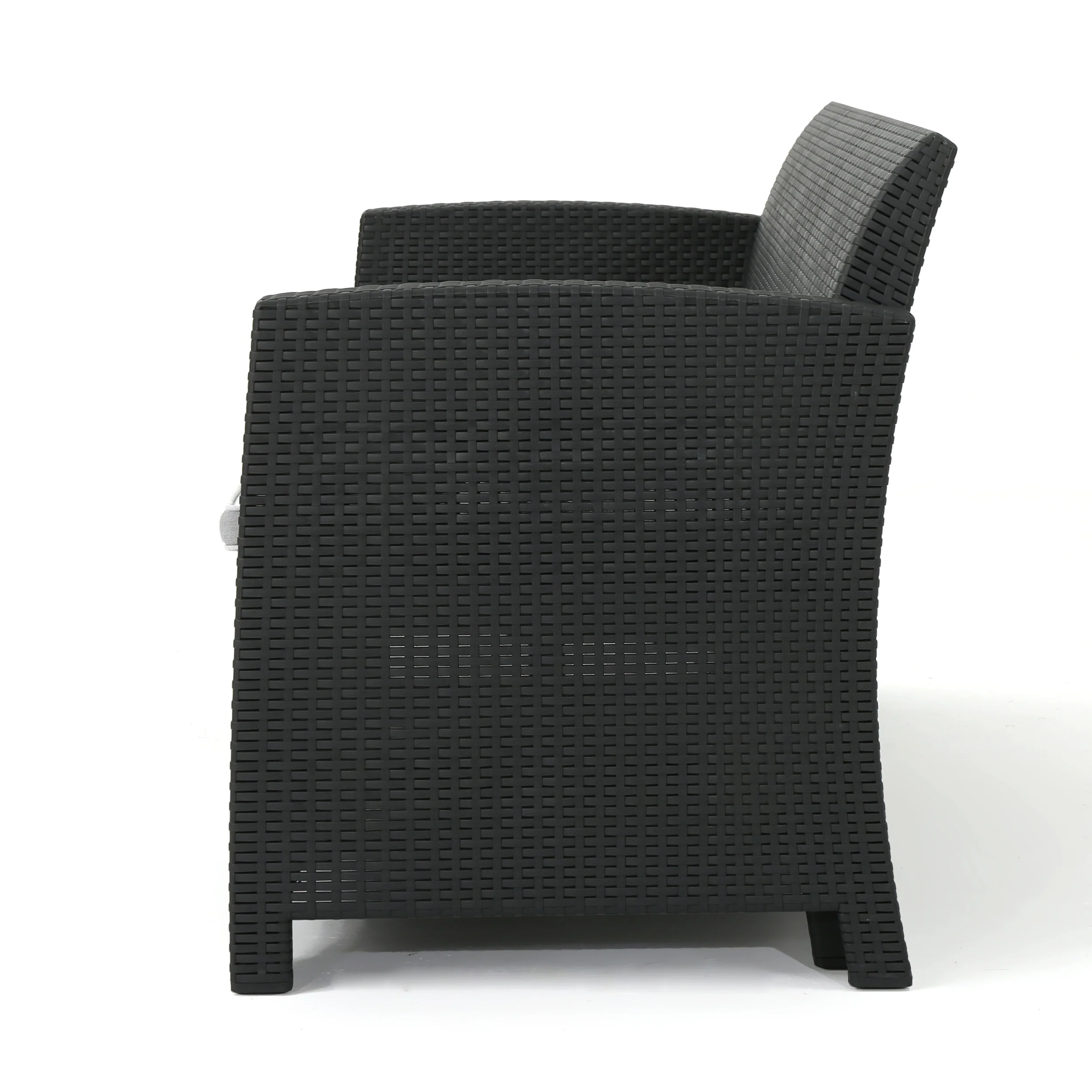 Jacob Outdoor 5 Piece Faux Wicker Rattan Style Chat Set - furnishings