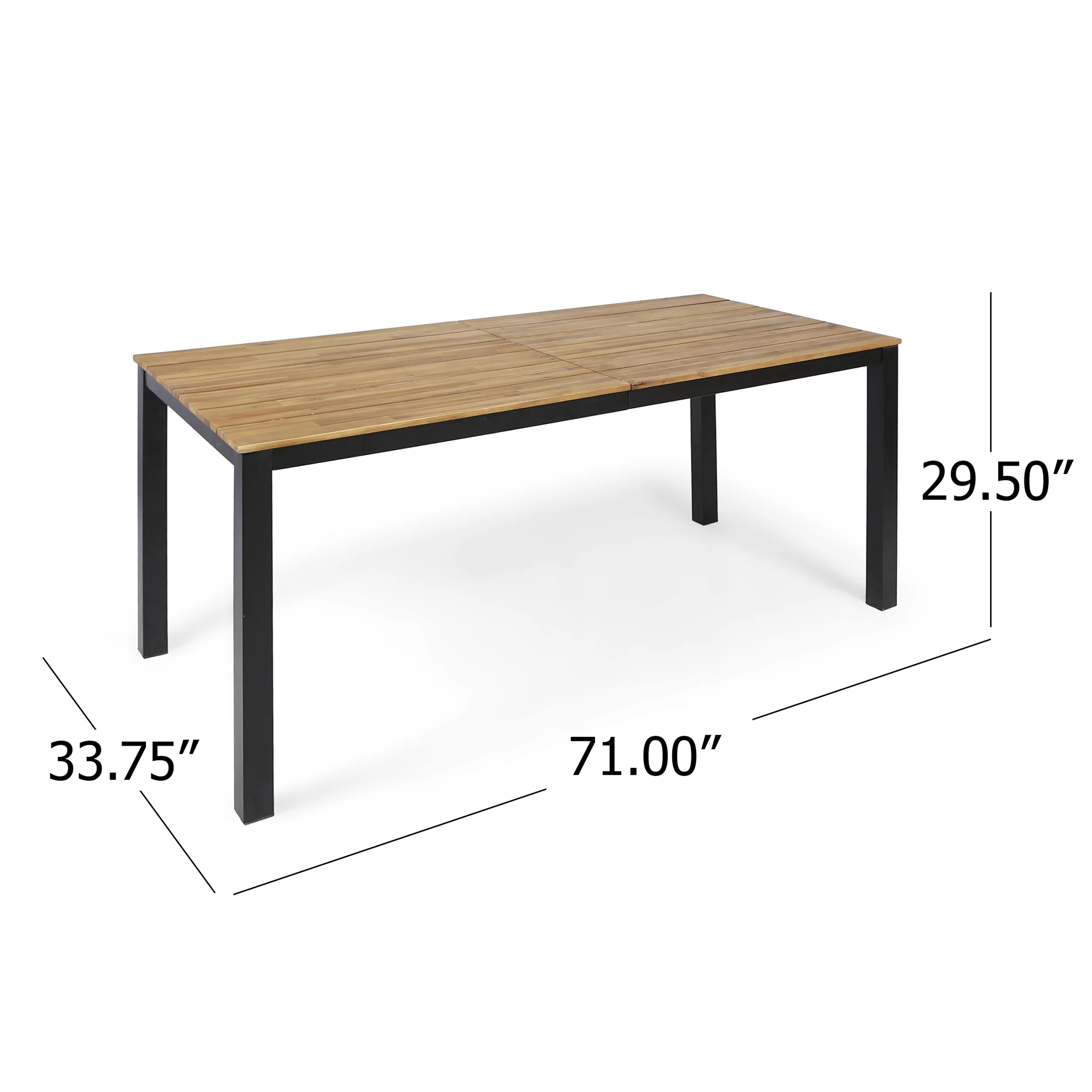 Veromca Outdoor 6 Seater Wood and Iron Dining Set - furnishings