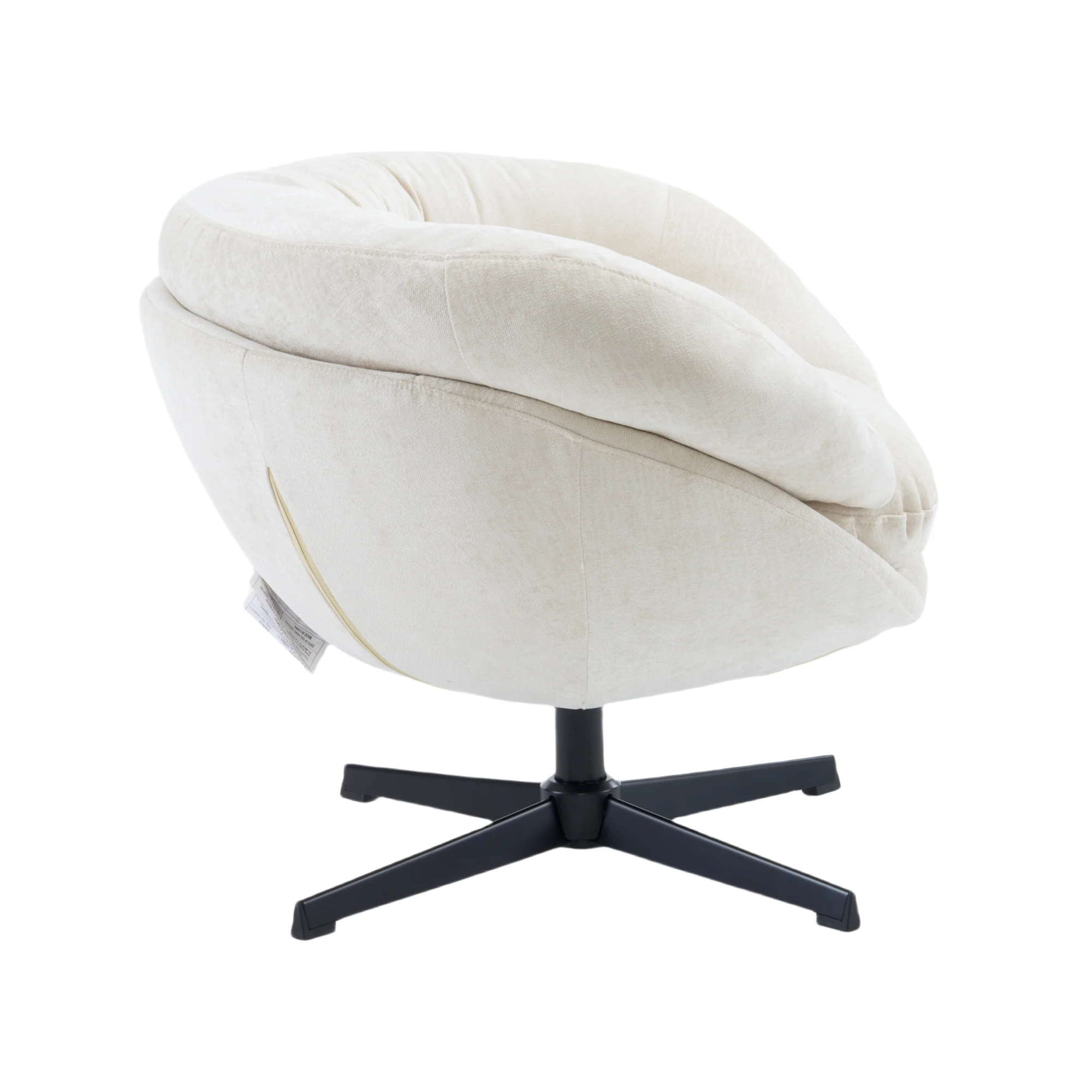 Olevate Chenille Upholstered 360 degree Swivel Arm Chair, Metal Cross-shape legs - furnishings