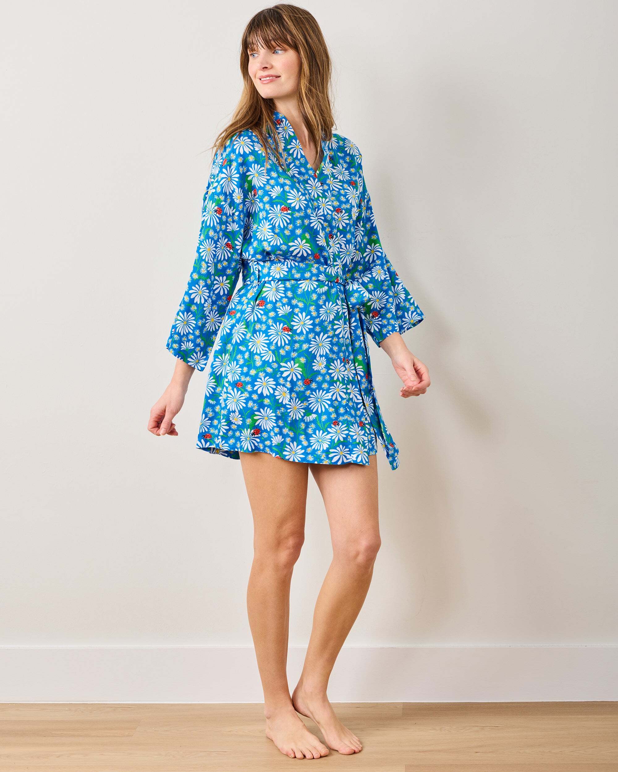 Lucky Daisy - Glam Mini Robe - Deep Cobalt