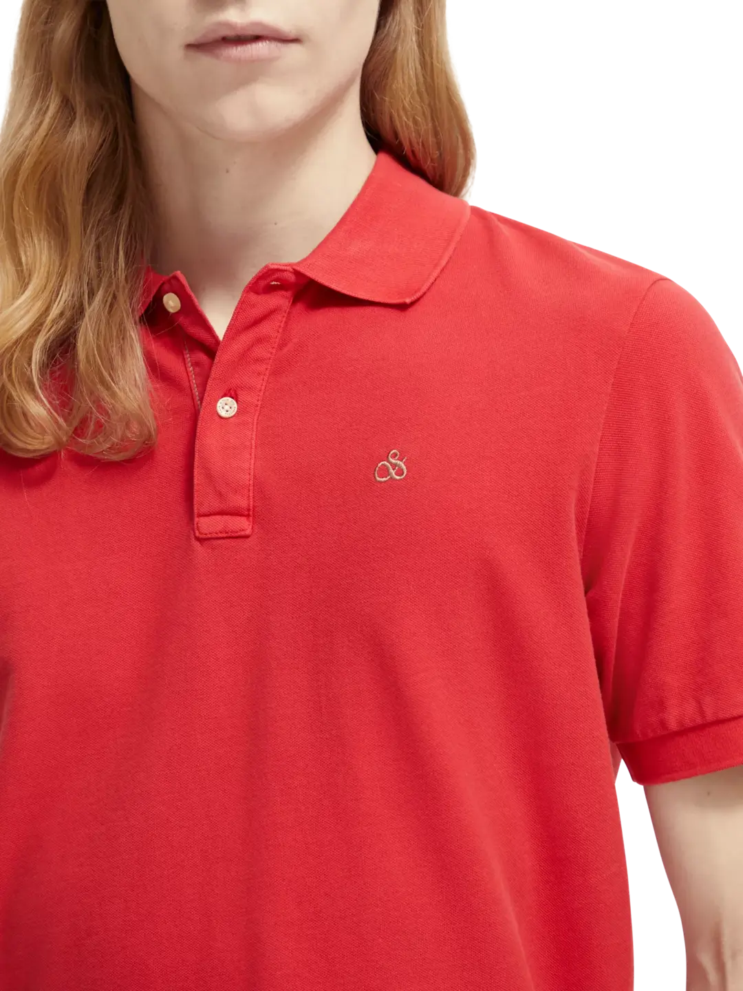 Garment-dyed pique polo