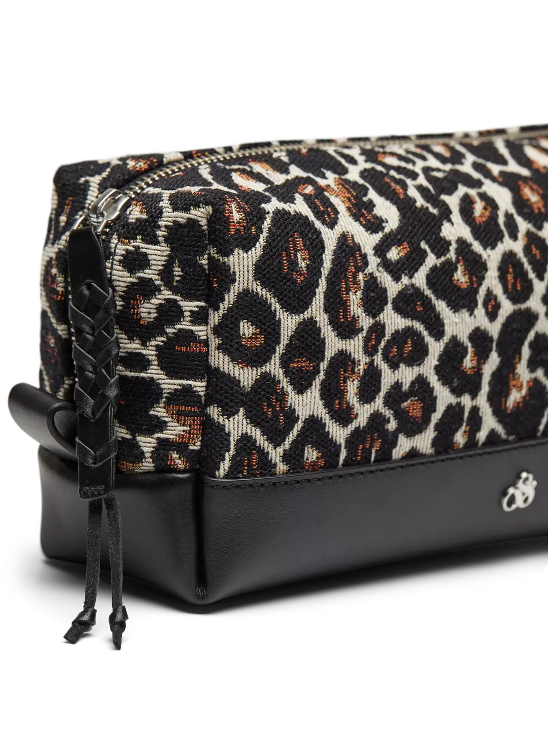 Jacquard leopard toiletry bag