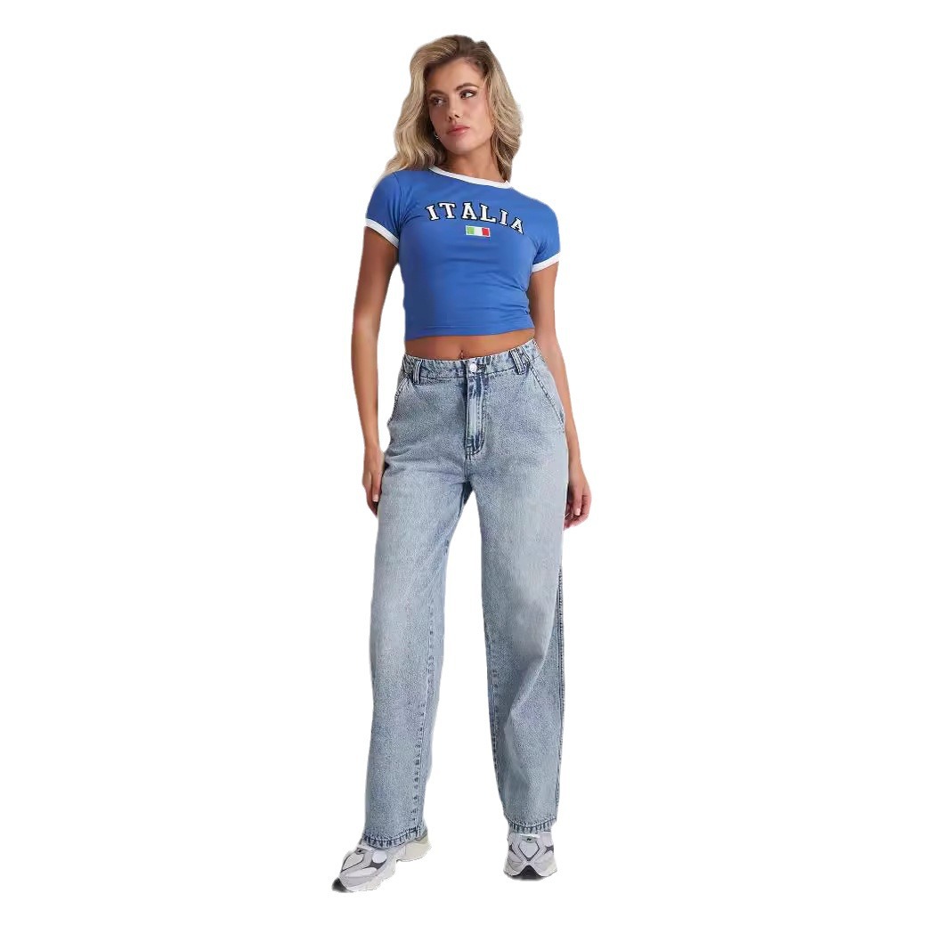 Vibrant Blue Cropped T - Shirt