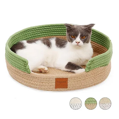 Cotton braided two color cat bed