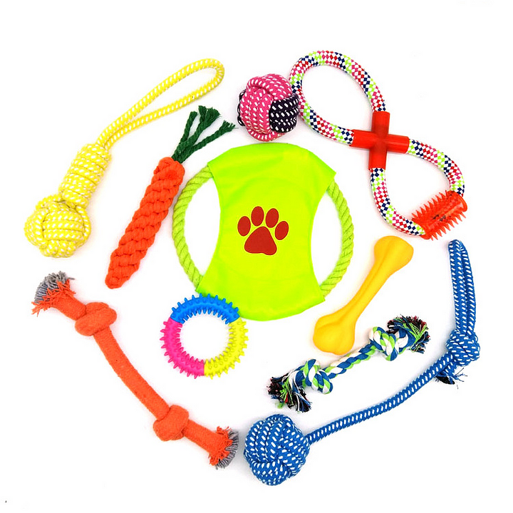 Dog Rope Toys for Aggressive CHEWERS Set of 12 Nearly Indestructible Dog Toys