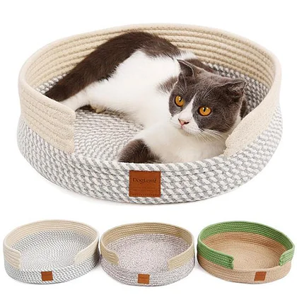 Cotton braided two color cat bed