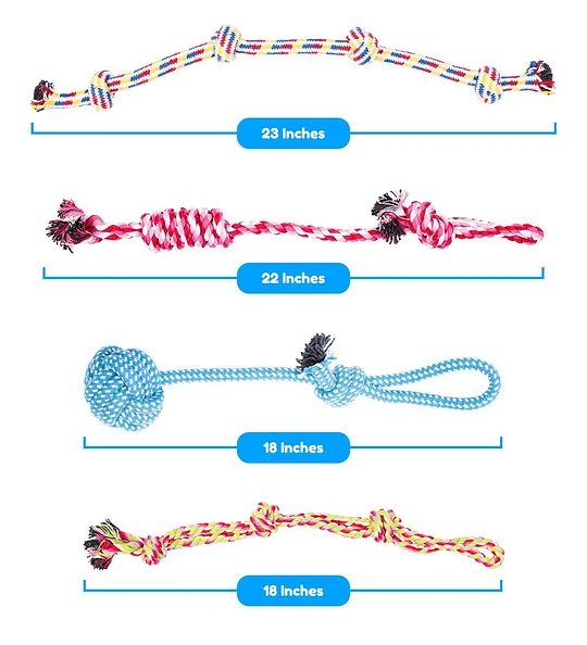 Dog Rope Toys for Aggressive CHEWERS Set of 12 Nearly Indestructible Dog Toys