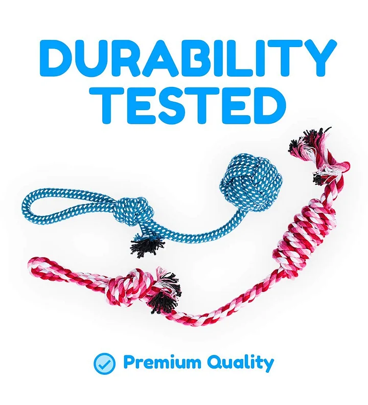 Dog Rope Toys for Aggressive CHEWERS Set of 12 Nearly Indestructible Dog Toys